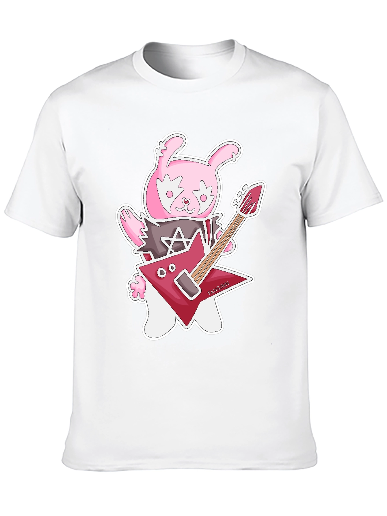 Black Rockstar Rabbit Graphic T-Shirt - Black Cotton Tee view 10