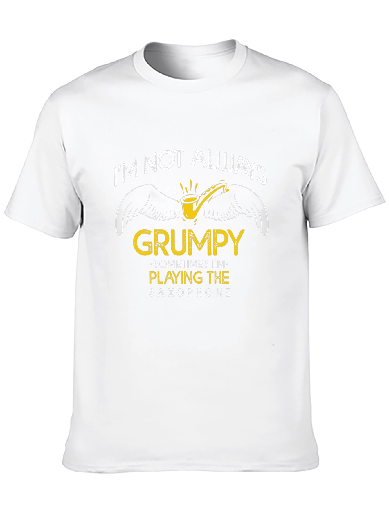 Black Grumpy Saxophone Player Graphic Tee view 10