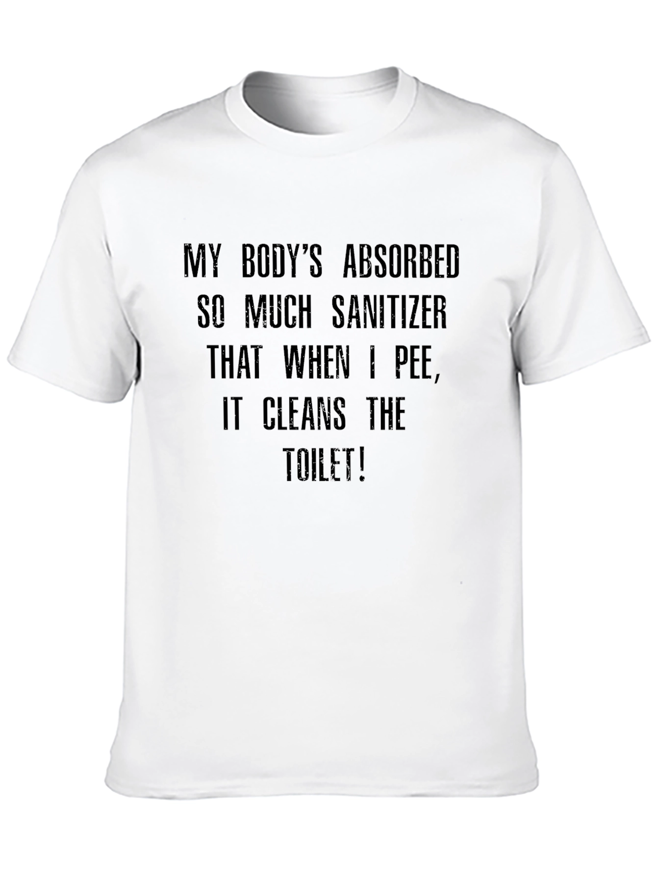 Black Funny Sanitizer T-Shirt - Cleans The Toilet Tee view 10