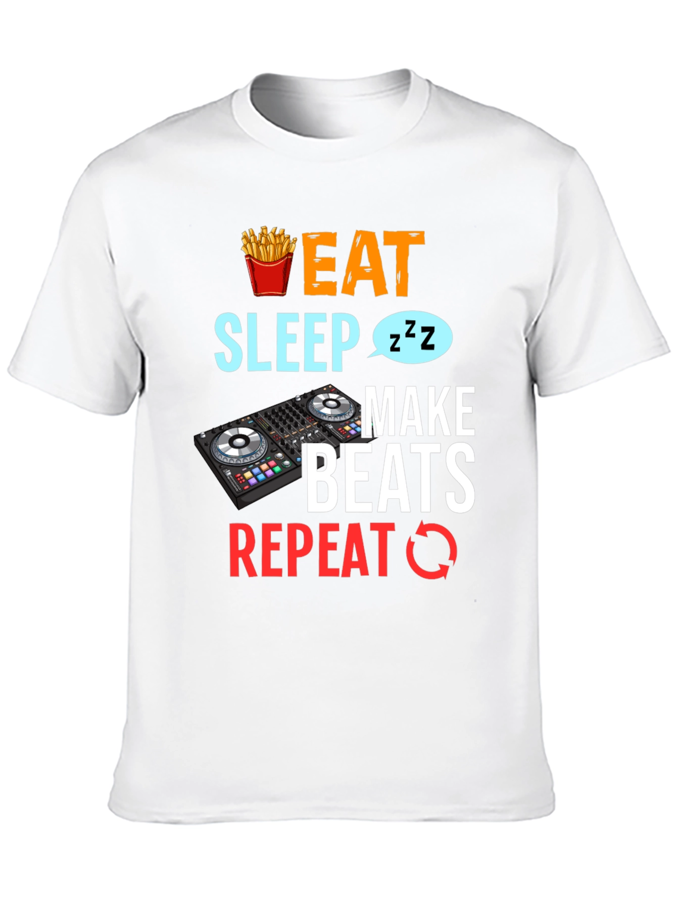 Black Eat Sleep Make Beats Repeat Graphic T-Shirt view 10