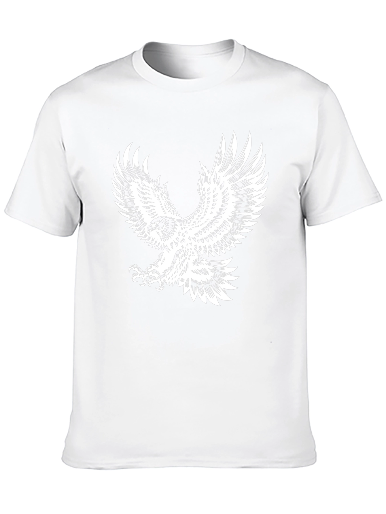 Black Men's Black T-Shirt with Eagle Graphic view 10