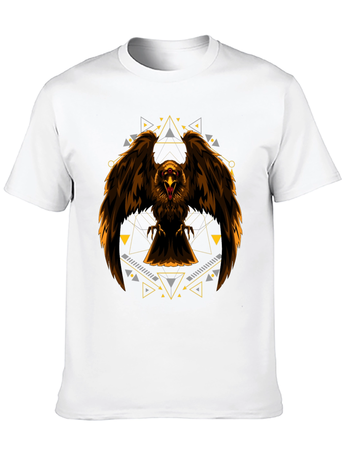 Black Eagle Geometric Print Black T-Shirt view 10