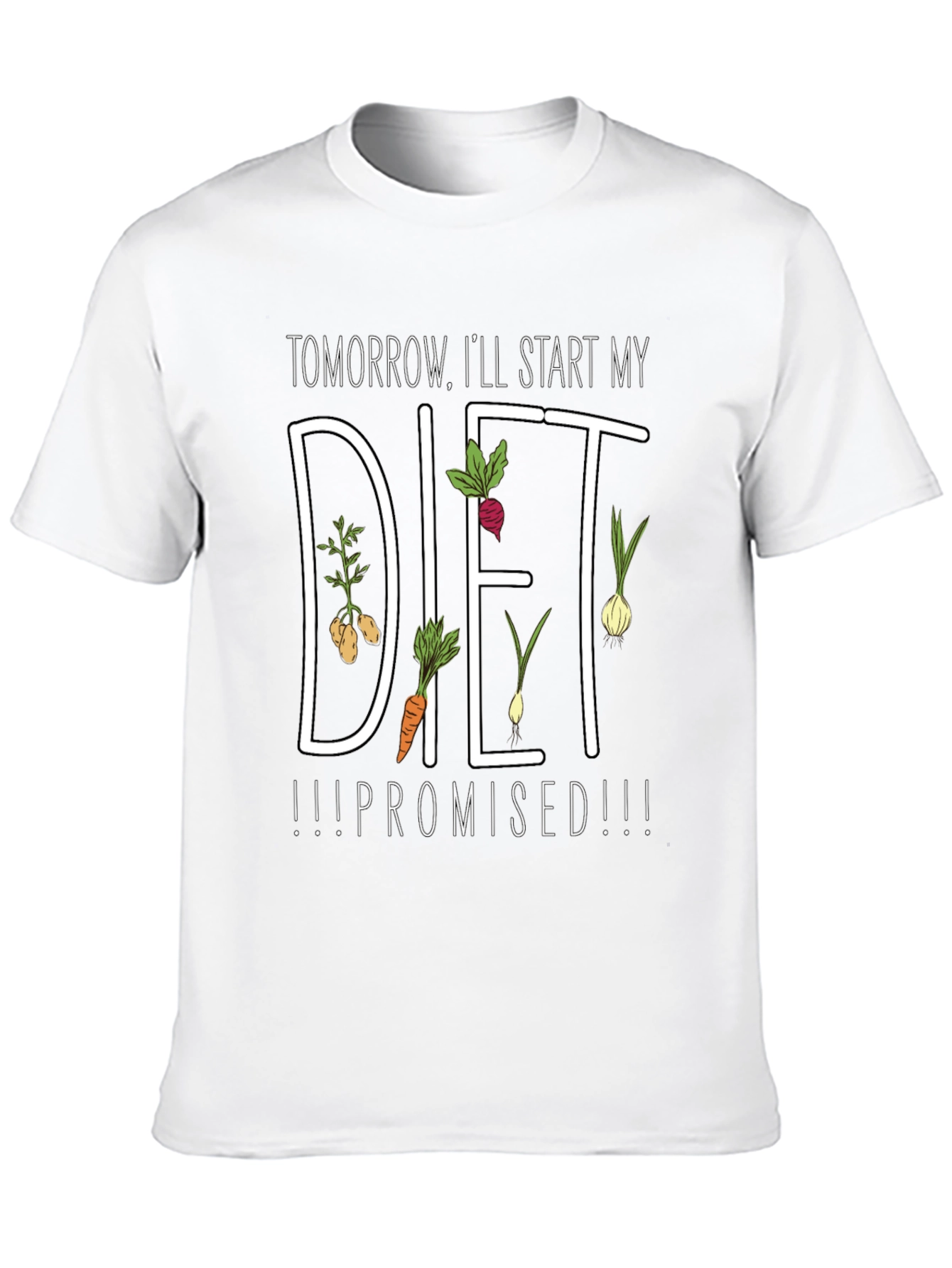 Black Tomorrow I'll Start My Diet T-Shirt view 10