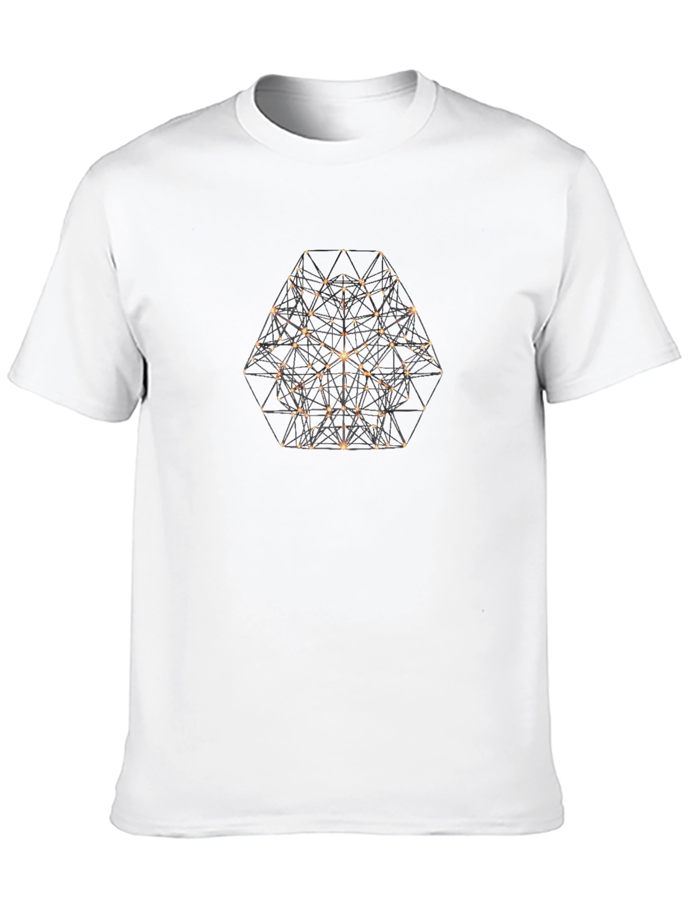 Black Geometric Hexagon Black T-Shirt view 10