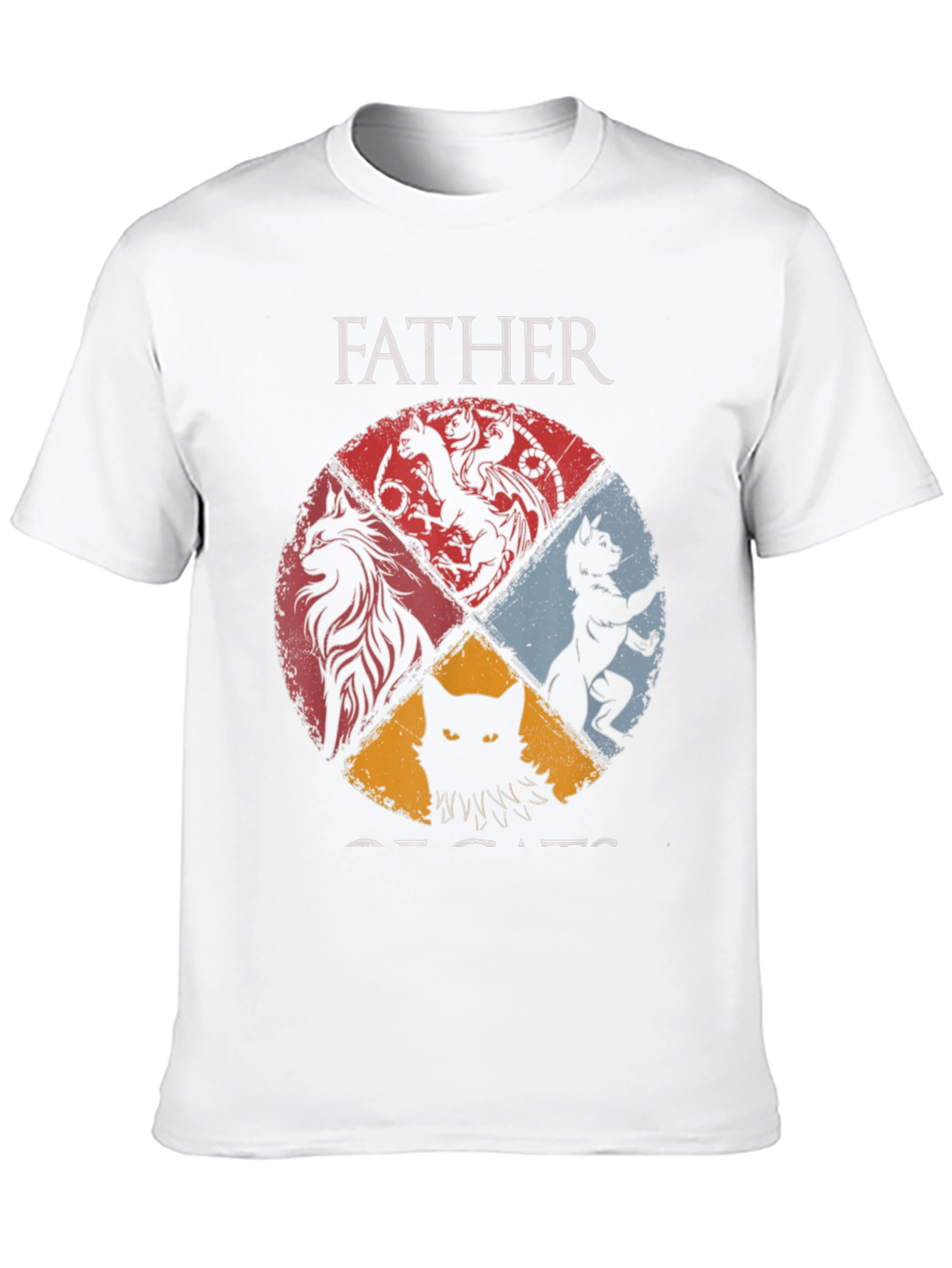Black Father of Cats Graphic Tee view 10