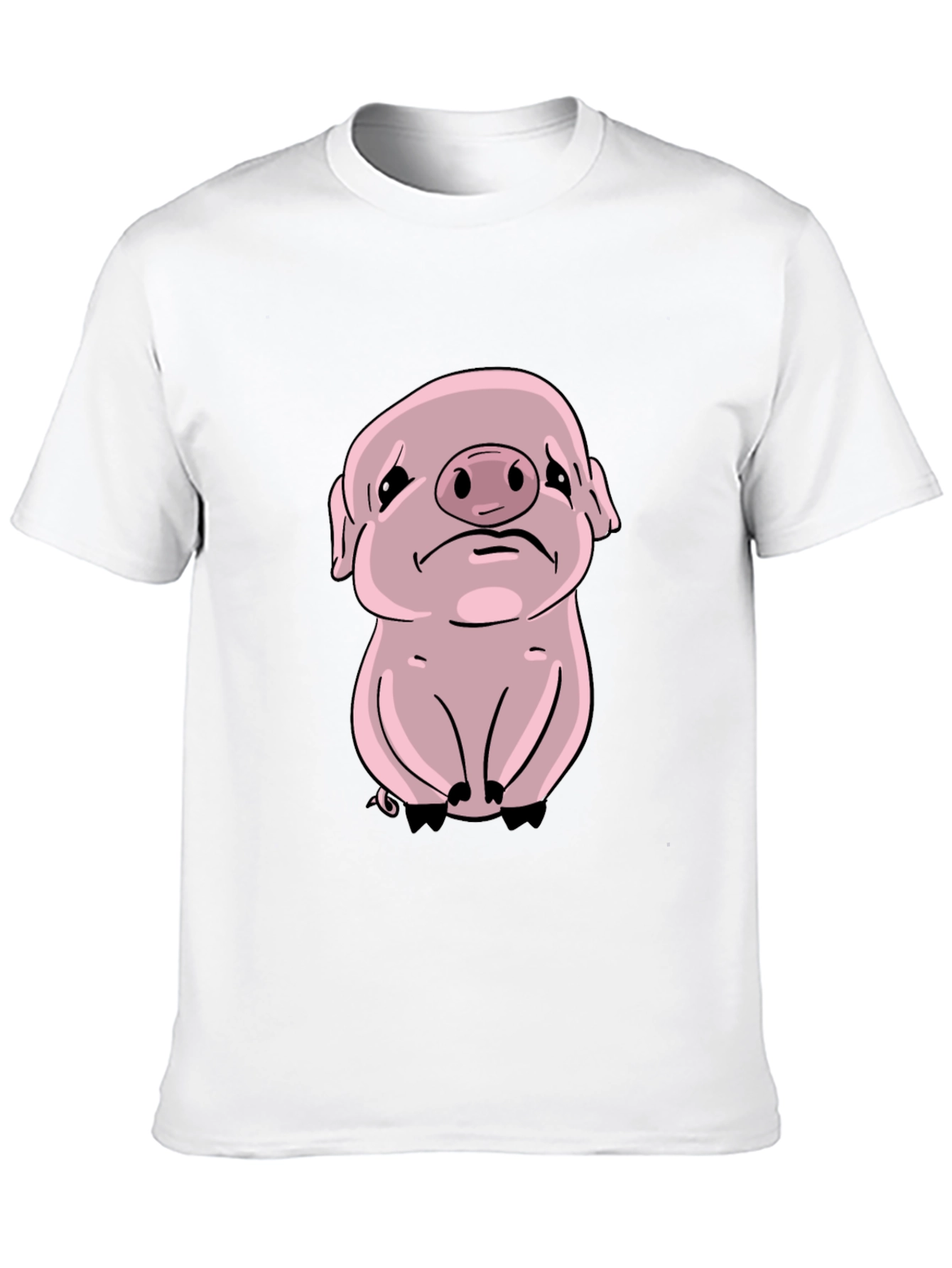 Black Sad Pig Graphic Tee - Black Cotton Comfort view 10