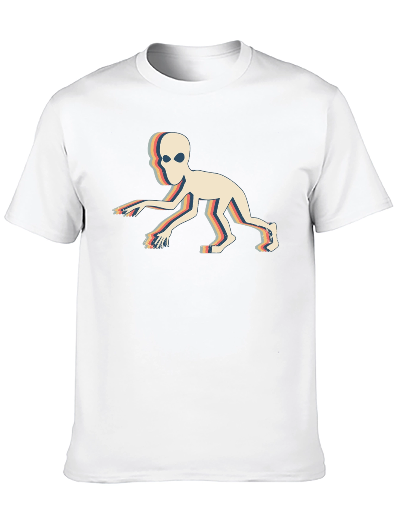 Black Retro Alien Crawl T-Shirt - Vintage Sci-Fi Design view 10