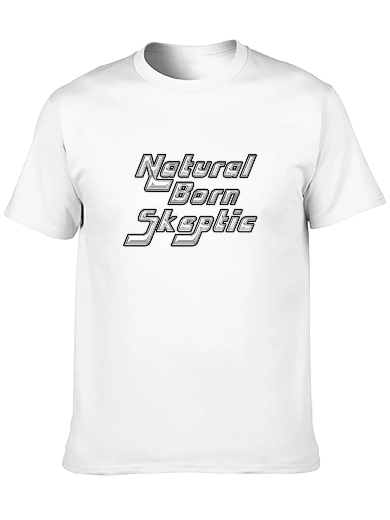 Black Natural Born Skeptic Black T-Shirt view 10