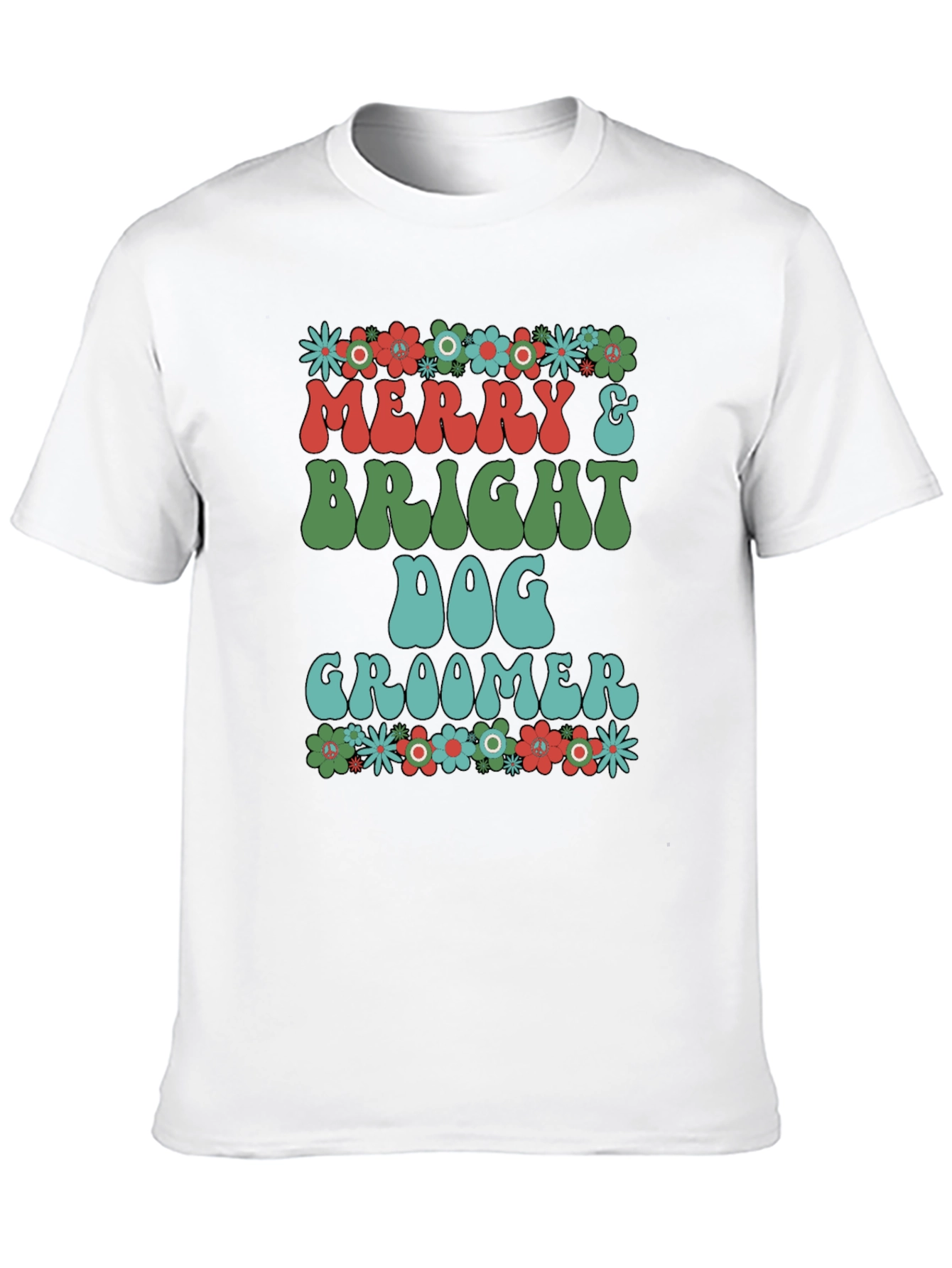 Black Merry & Bright Dog Groomer T-Shirt view 10