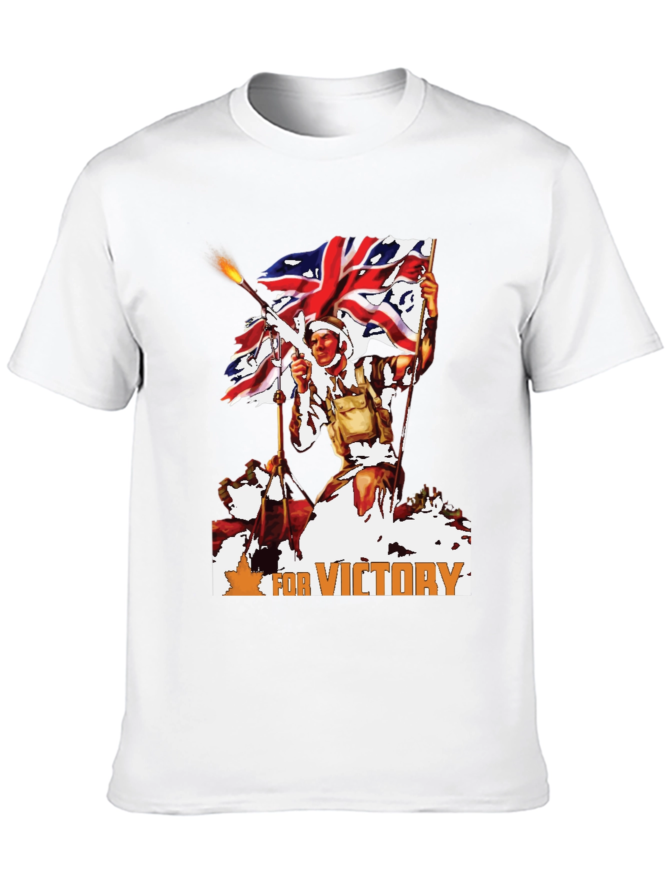 Black Victory Graphic Tee - Vintage British Soldier Design view 10