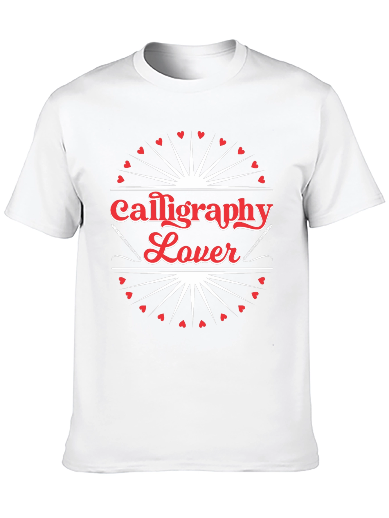 Black Calligraphy Lover Black T-Shirt - Heart Design view 10