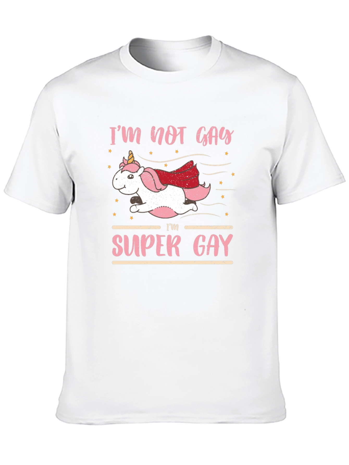 Black I'm Not Gay I'm Super Gay Unicorn Graphic Tee view 10