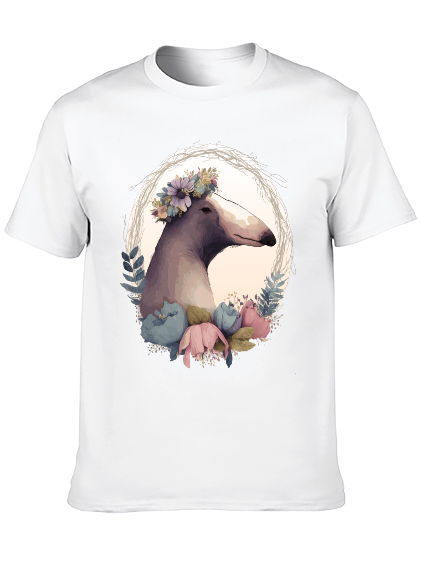 Black Floral Dog T-Shirt - Unique Graphic Tee view 10