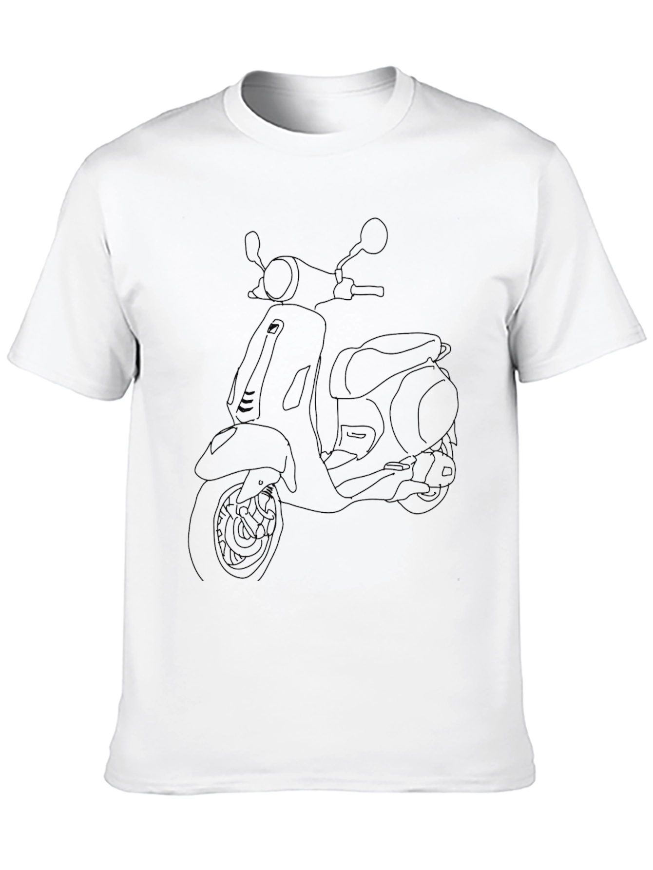 Cool Scooter Outline Black T-Shirt - 10