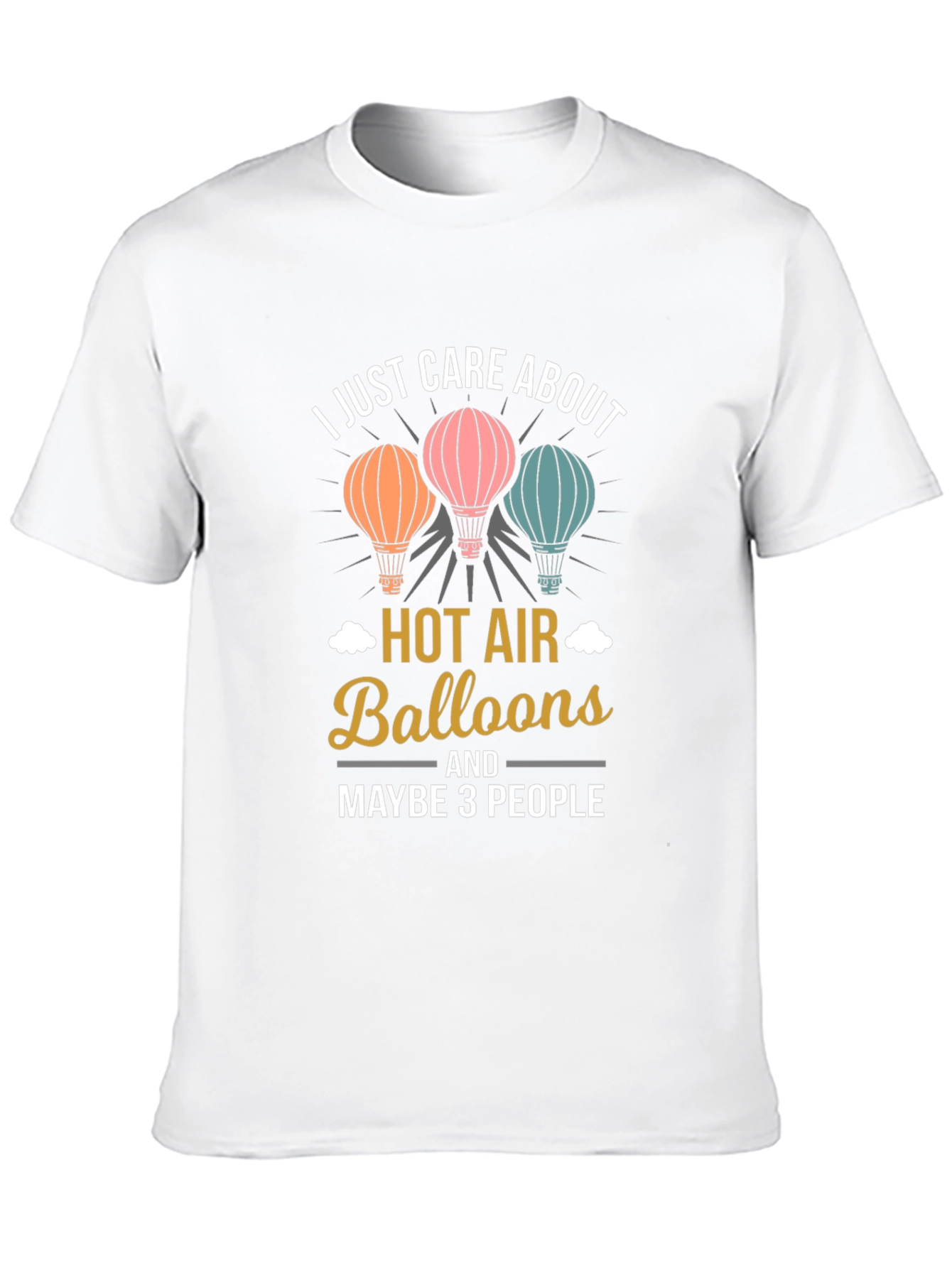 Black I Care About Hot Air Balloons Graphic Tee view 10