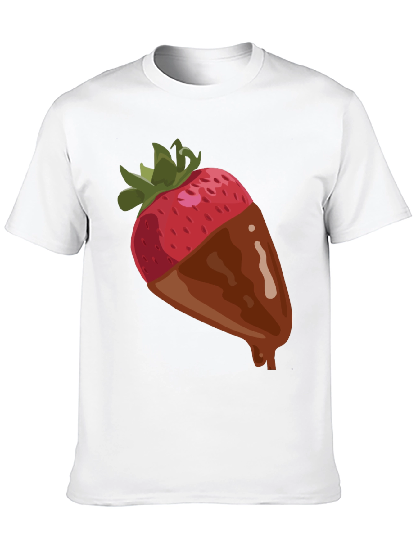 Black Strawberry Chocolate Dipped T-Shirt - Fun Dessert Tee view 10