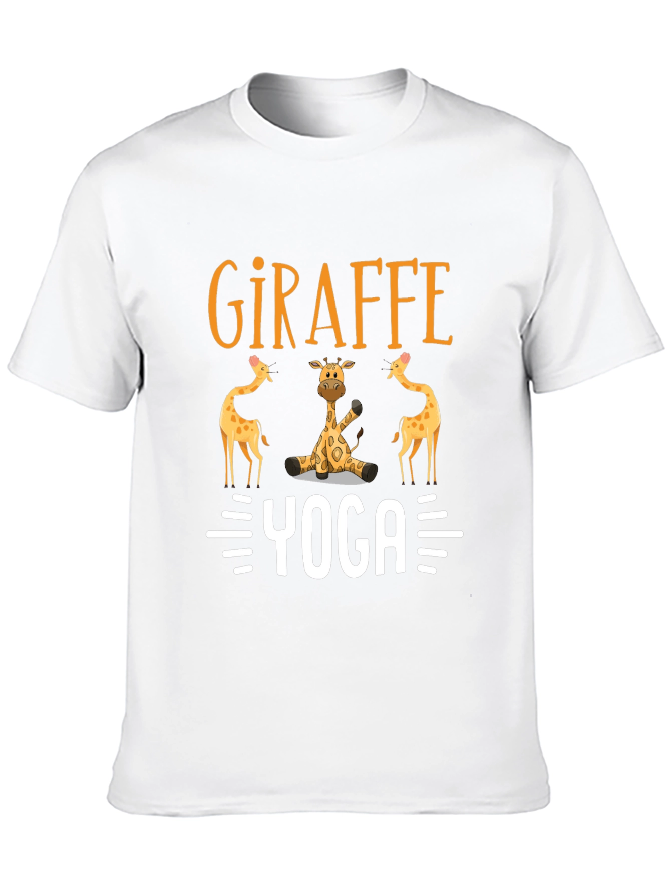 Black Giraffe Yoga Graphic T-Shirt - Unisex Black Tee view 10