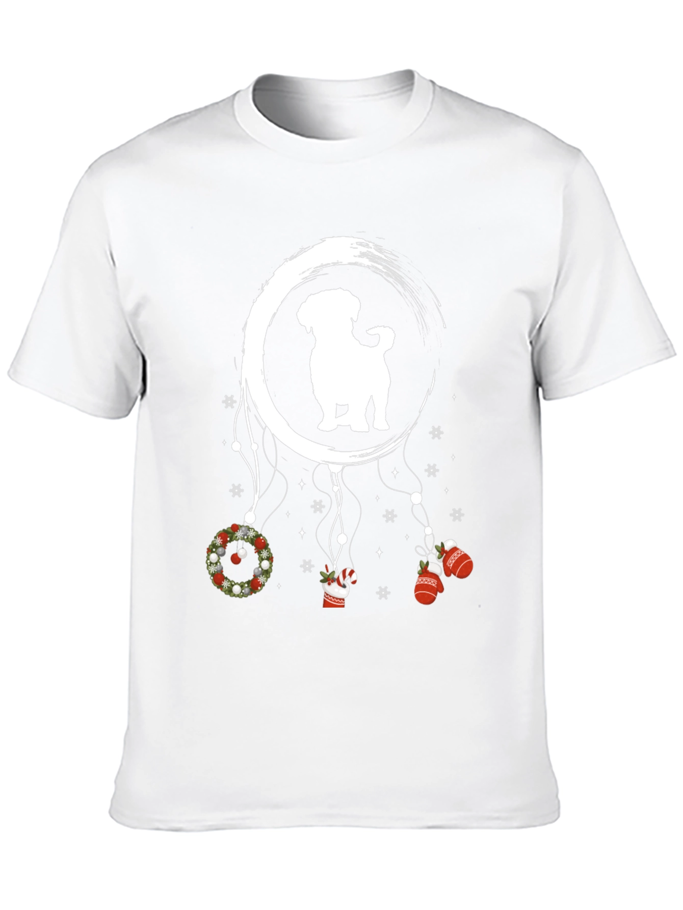 Black Festive Dog Dreamcatcher T-Shirt view 10