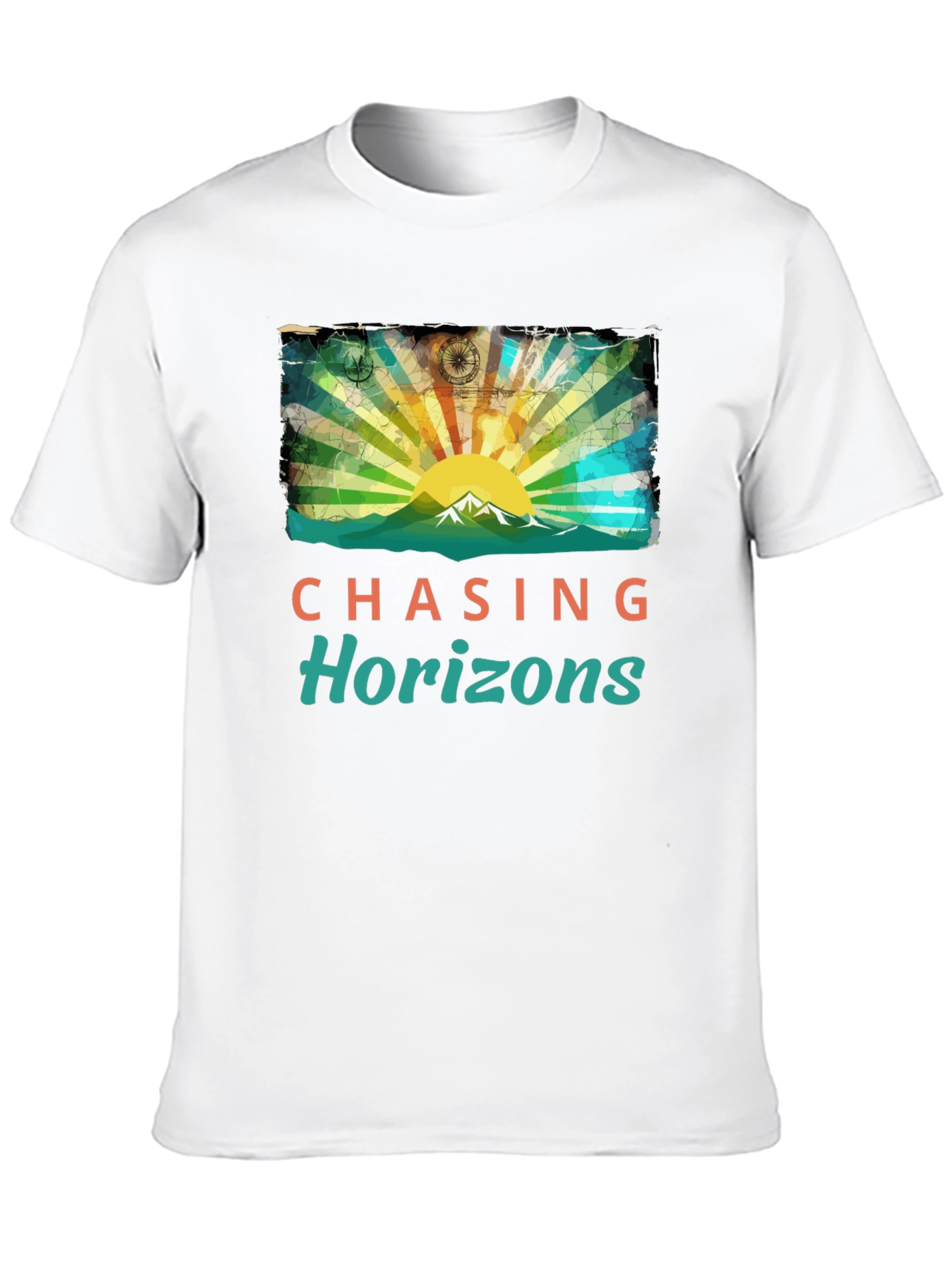 Black Chasing Horizons Graphic Tee - Mountain Sunrise Design view 10