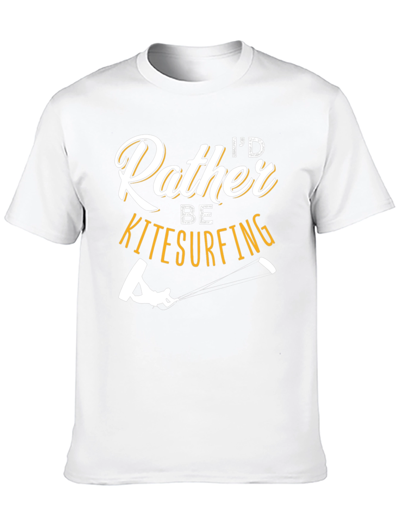 Black I'd Rather Be Kitesurfing Black T-Shirt view 10