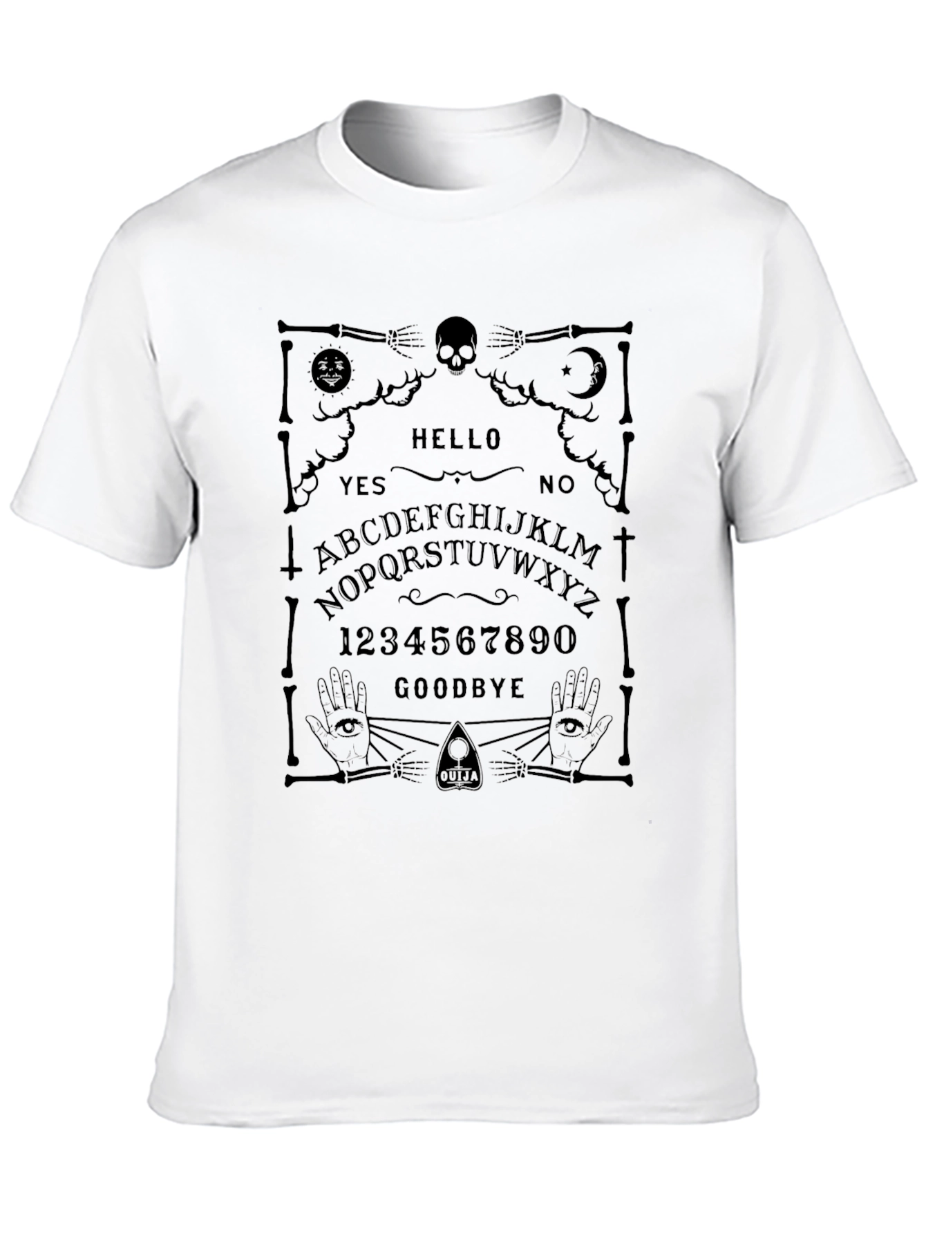 Black Ouija Board Black T-Shirt - Gothic Spirit Board Tee view 10