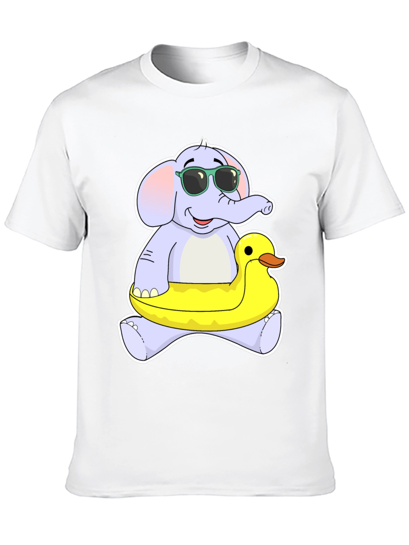 Black Elephant & Duck T-Shirt - Fun Cartoon Tee view 10