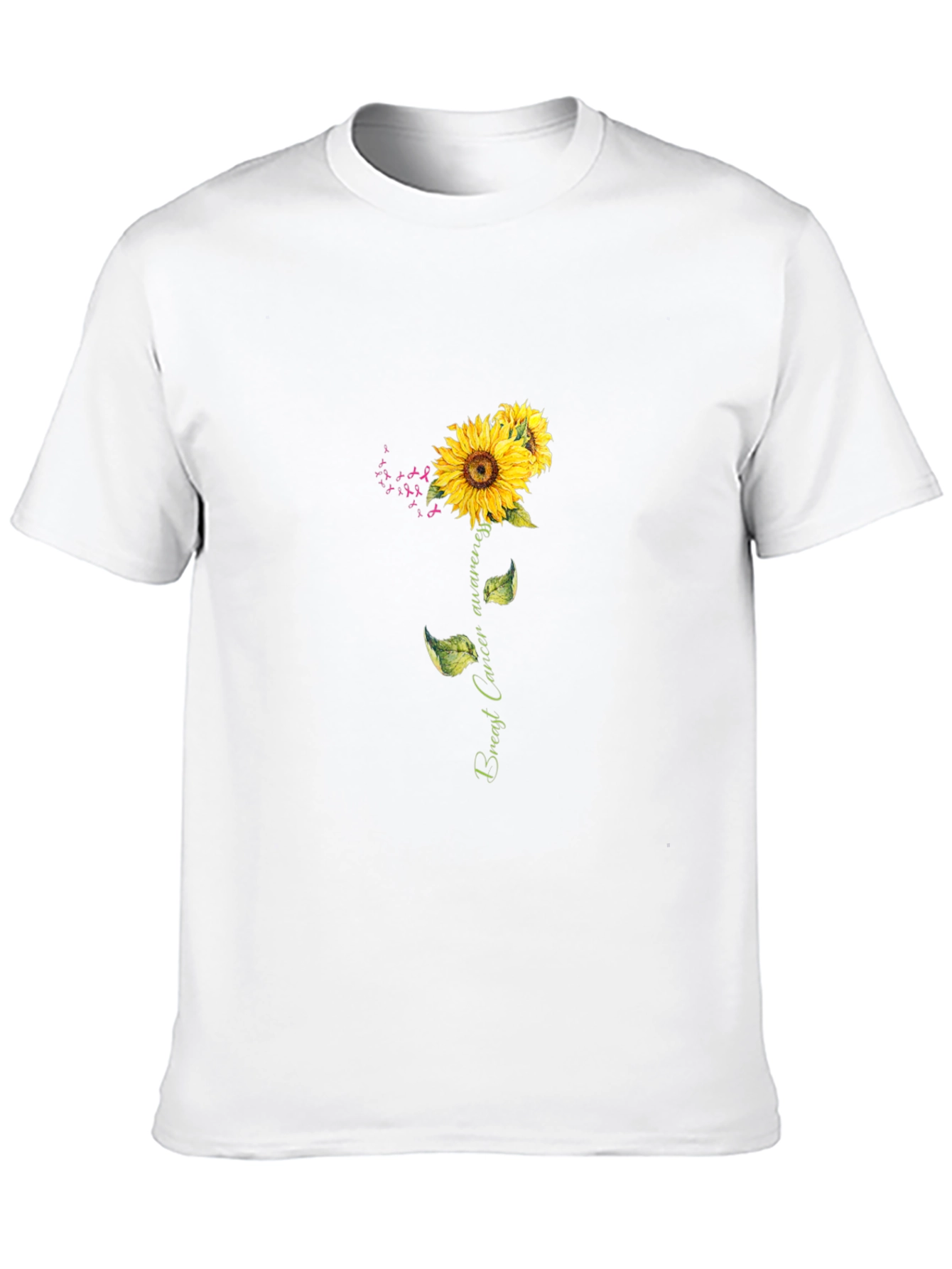 Black Sunflower Breast Cancer Awareness Black T-Shirt view 10