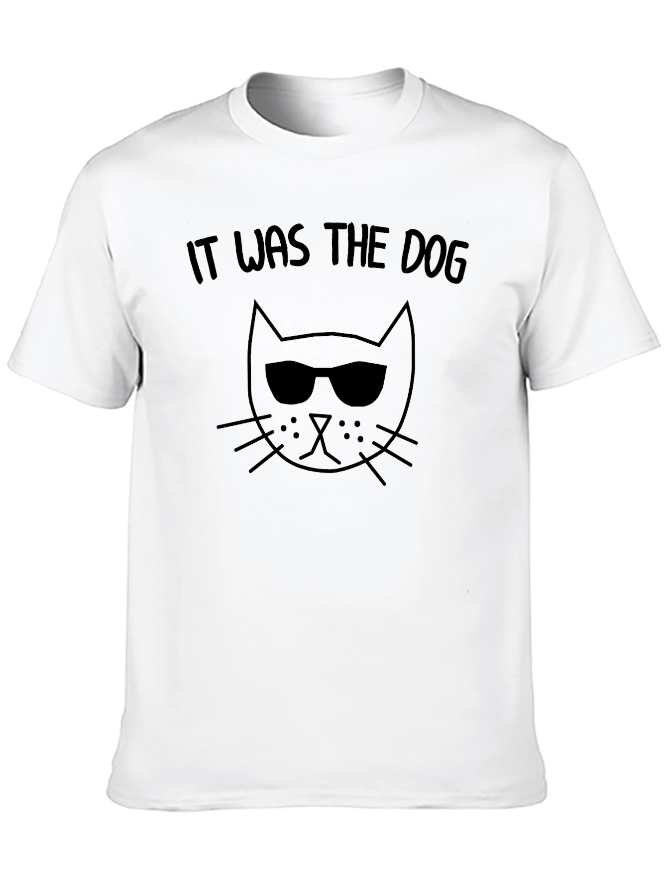 Black Cool Cat T-Shirt - "It Was The Dog" Tee view 10
