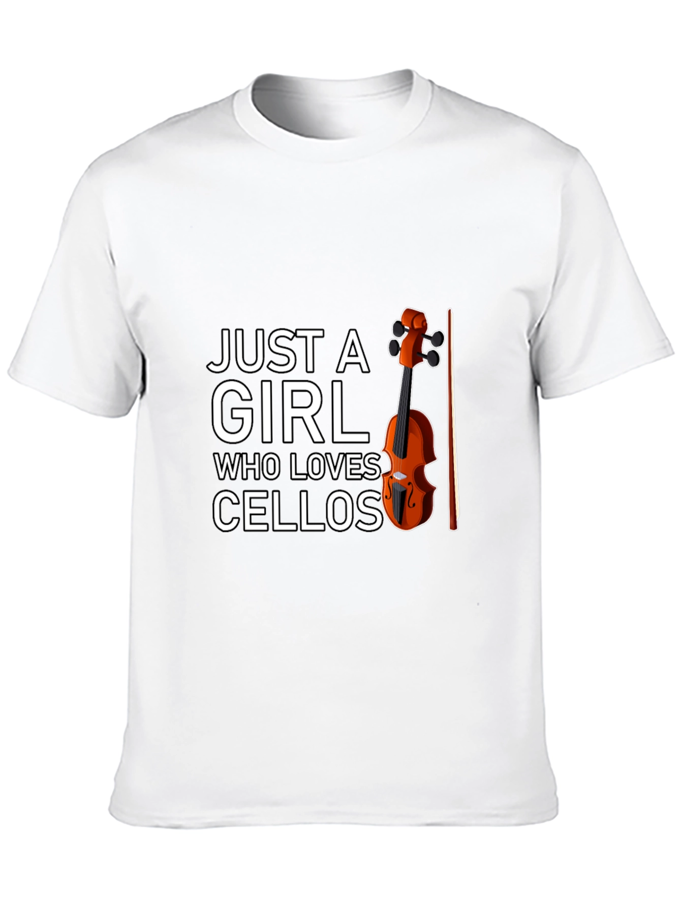 Black Just A Girl Who Loves Cellos T-Shirt - Music Lover Tee view 10