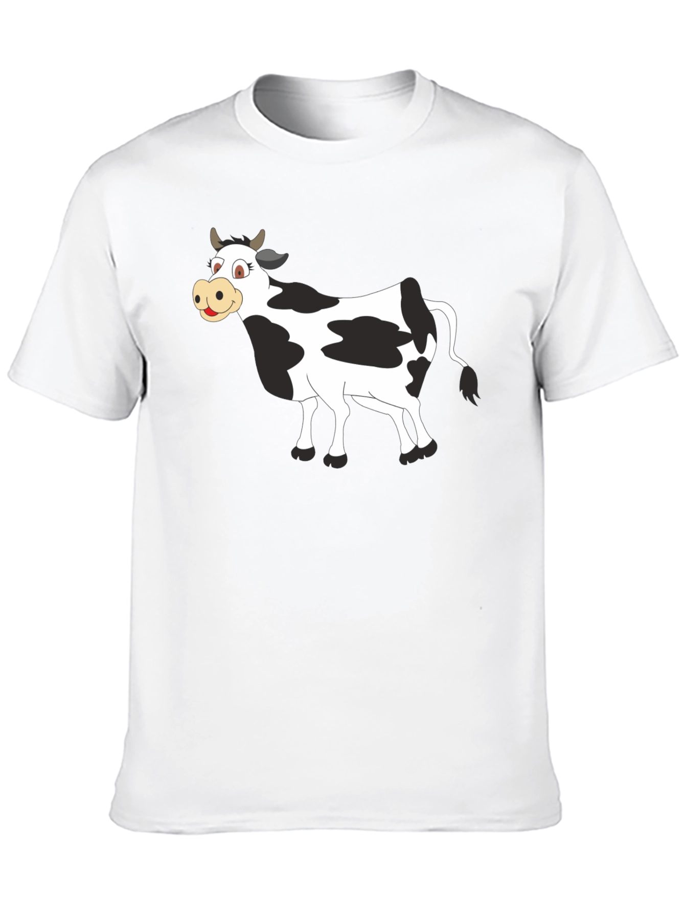 Black Cartoon Cow Graphic Tee - Black view 10