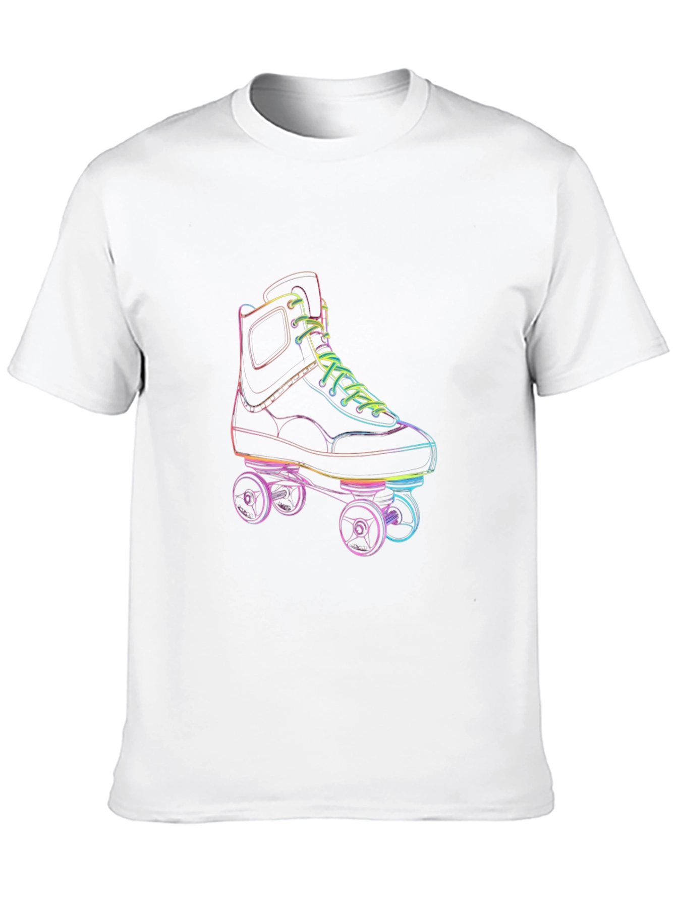 Black Retro Roller Skate Graphic Tee - Black Cotton T-Shirt view 10