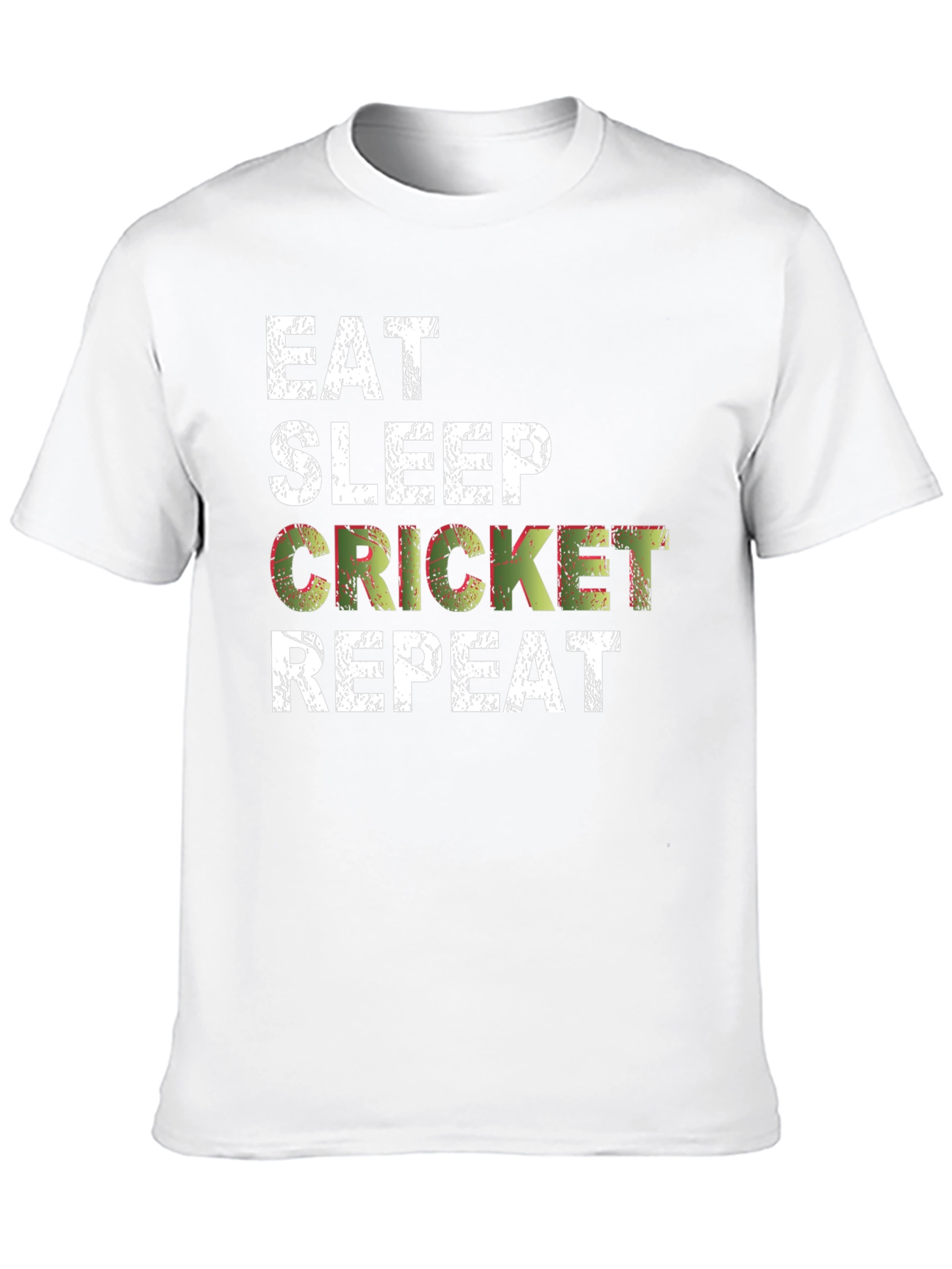 Black Eat Sleep Cricket Repeat T-Shirt Black Cotton Casual Tee view 10