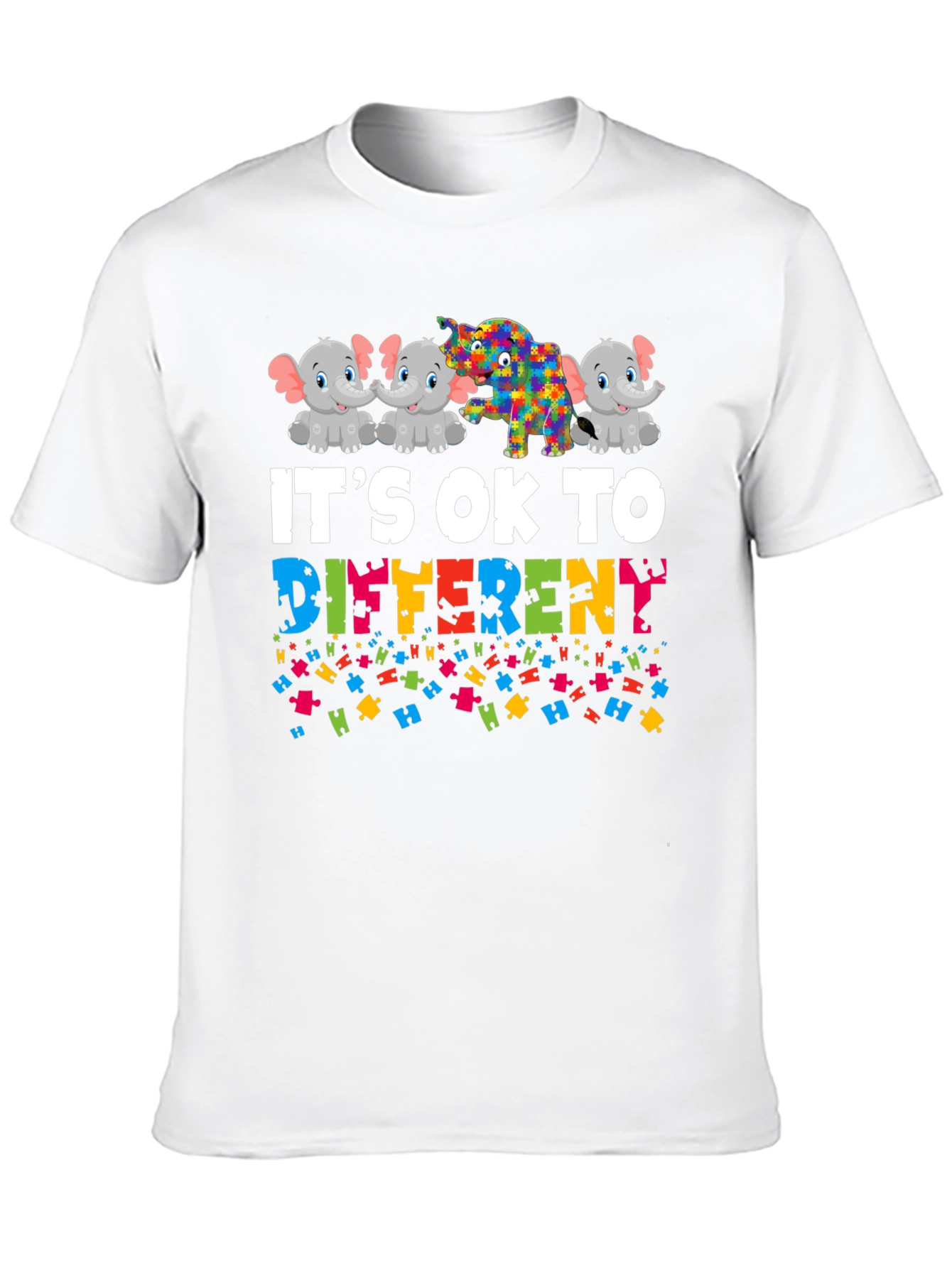 Black It's OK to be Different Autism Awareness T-Shirt view 10