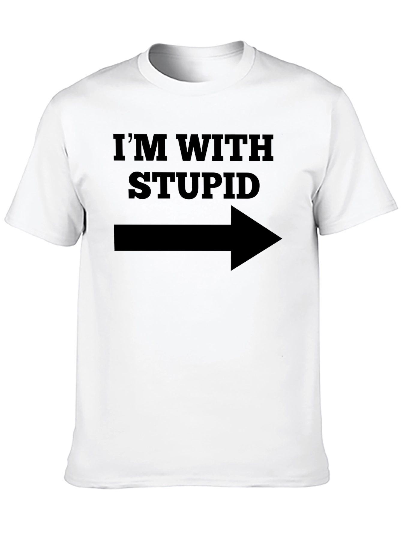 Black I'm With Stupid T-Shirt - Funny Novelty Tee view 10