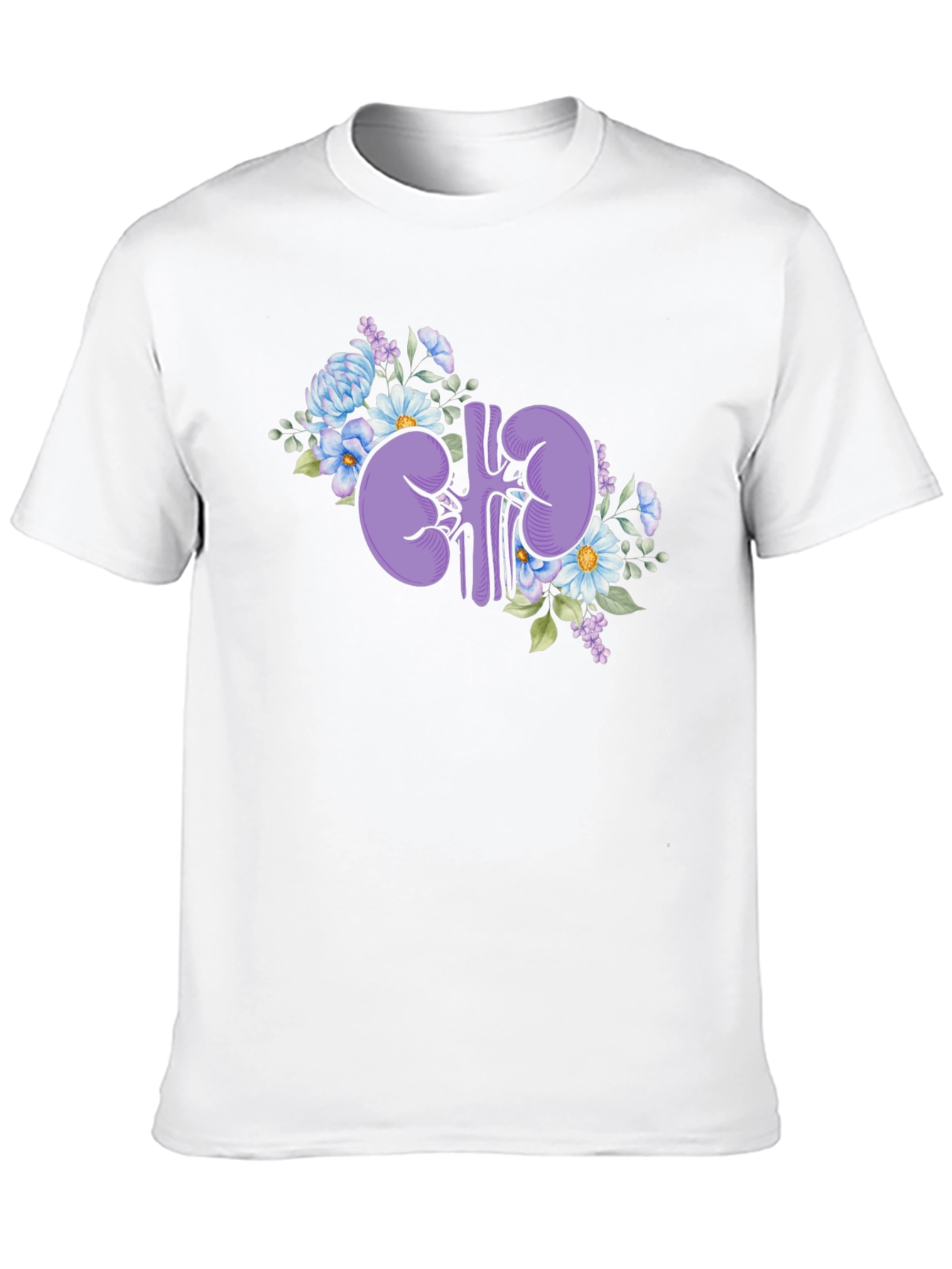 Black Floral Kidney Graphic Tee - Black Cotton T-Shirt view 10