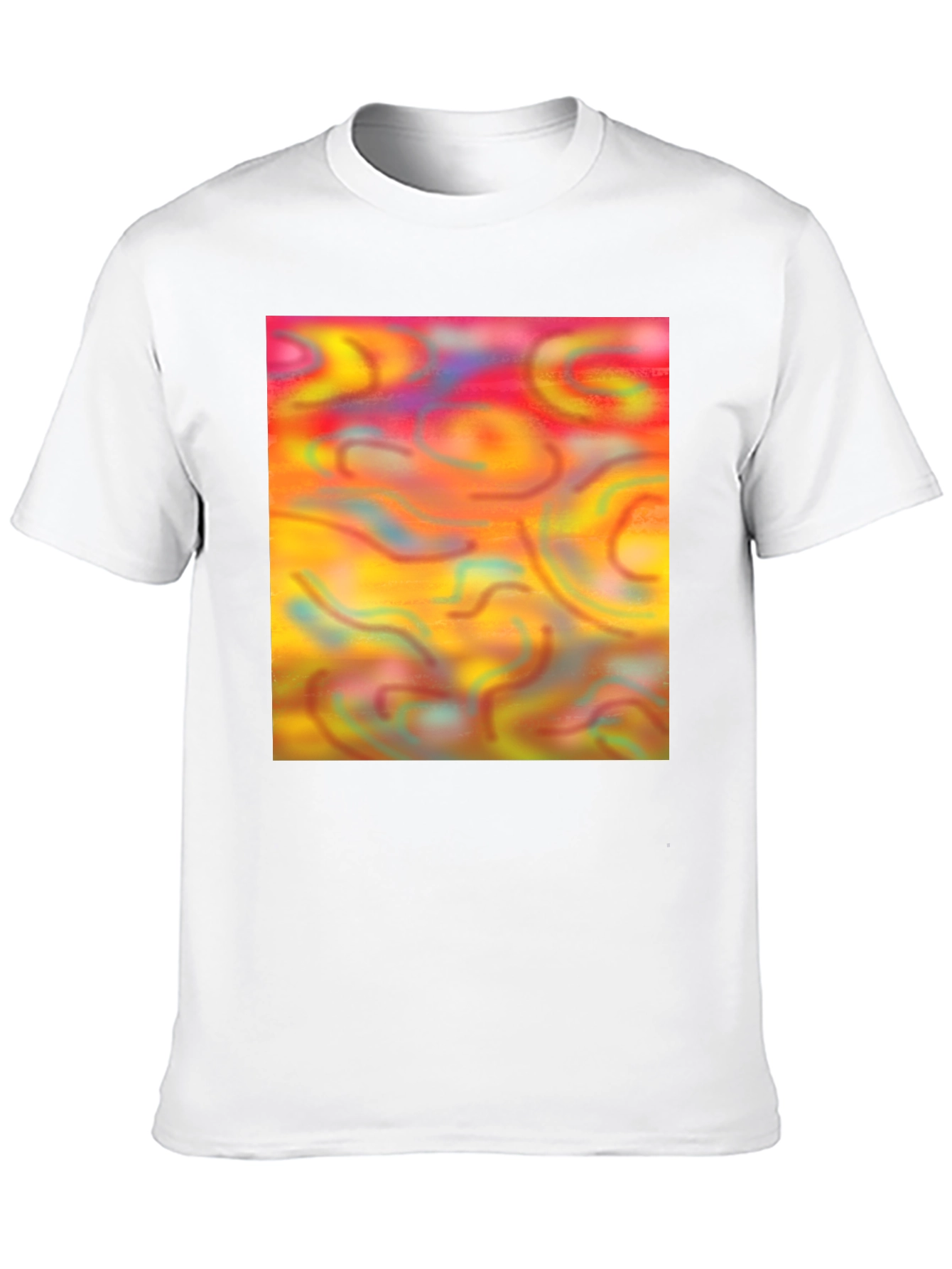 Black Abstract Swirls Graphic Tee - Artistic Statement Shirt view 10