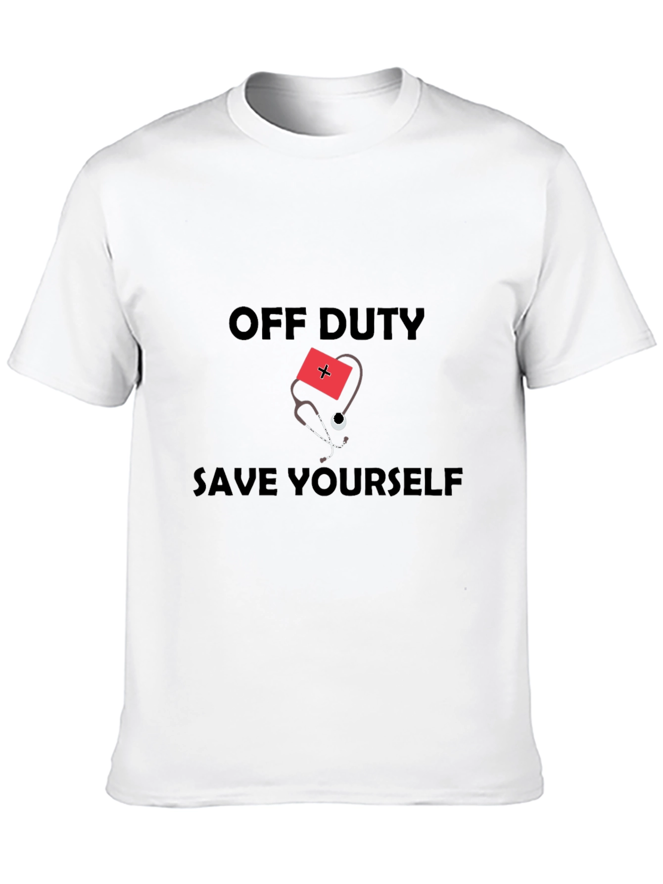 Black Off Duty Save Yourself Graphic Tee view 10