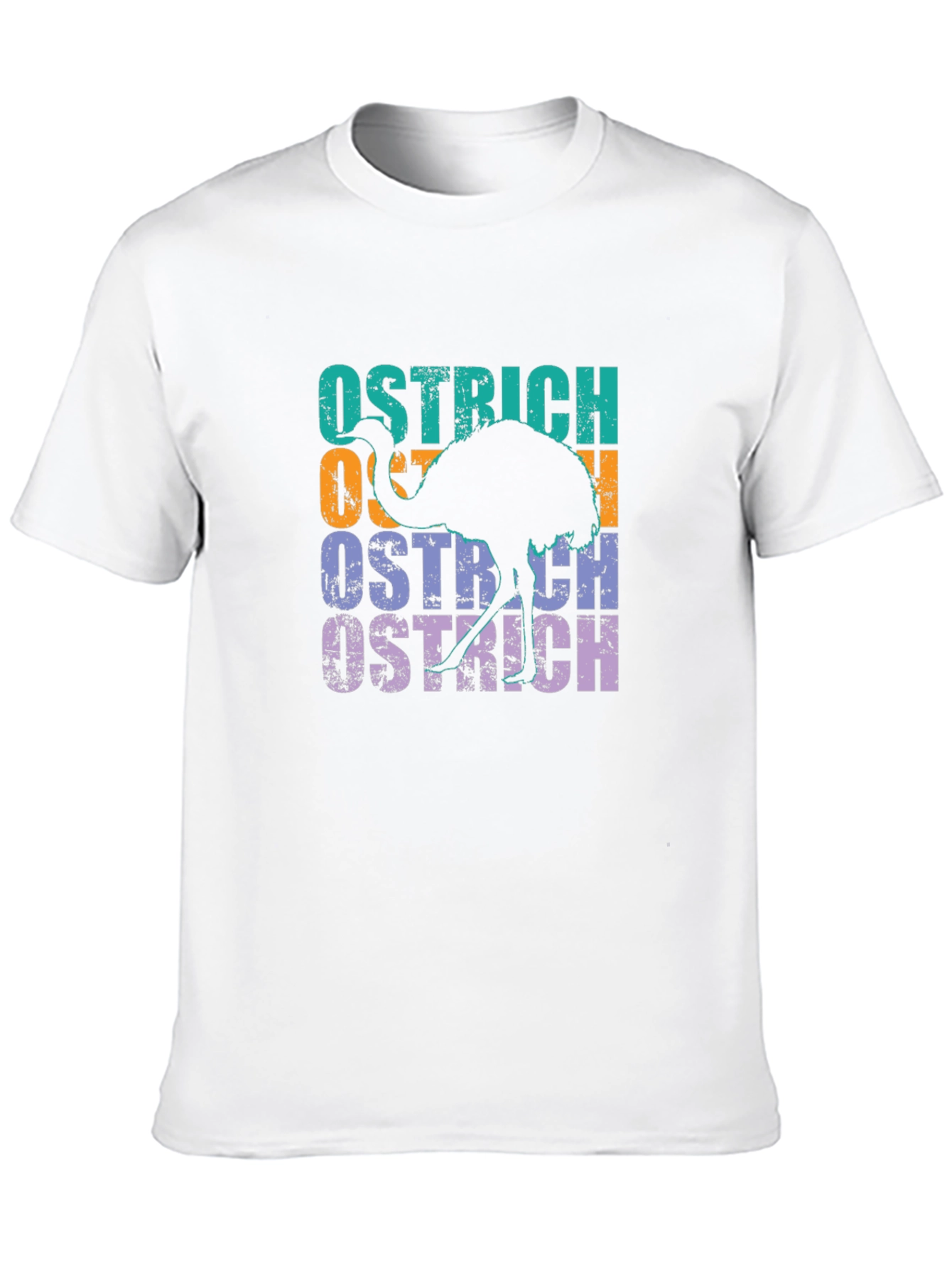 Black Retro Ostrich Graphic T-Shirt - Cool Animal Tee view 10