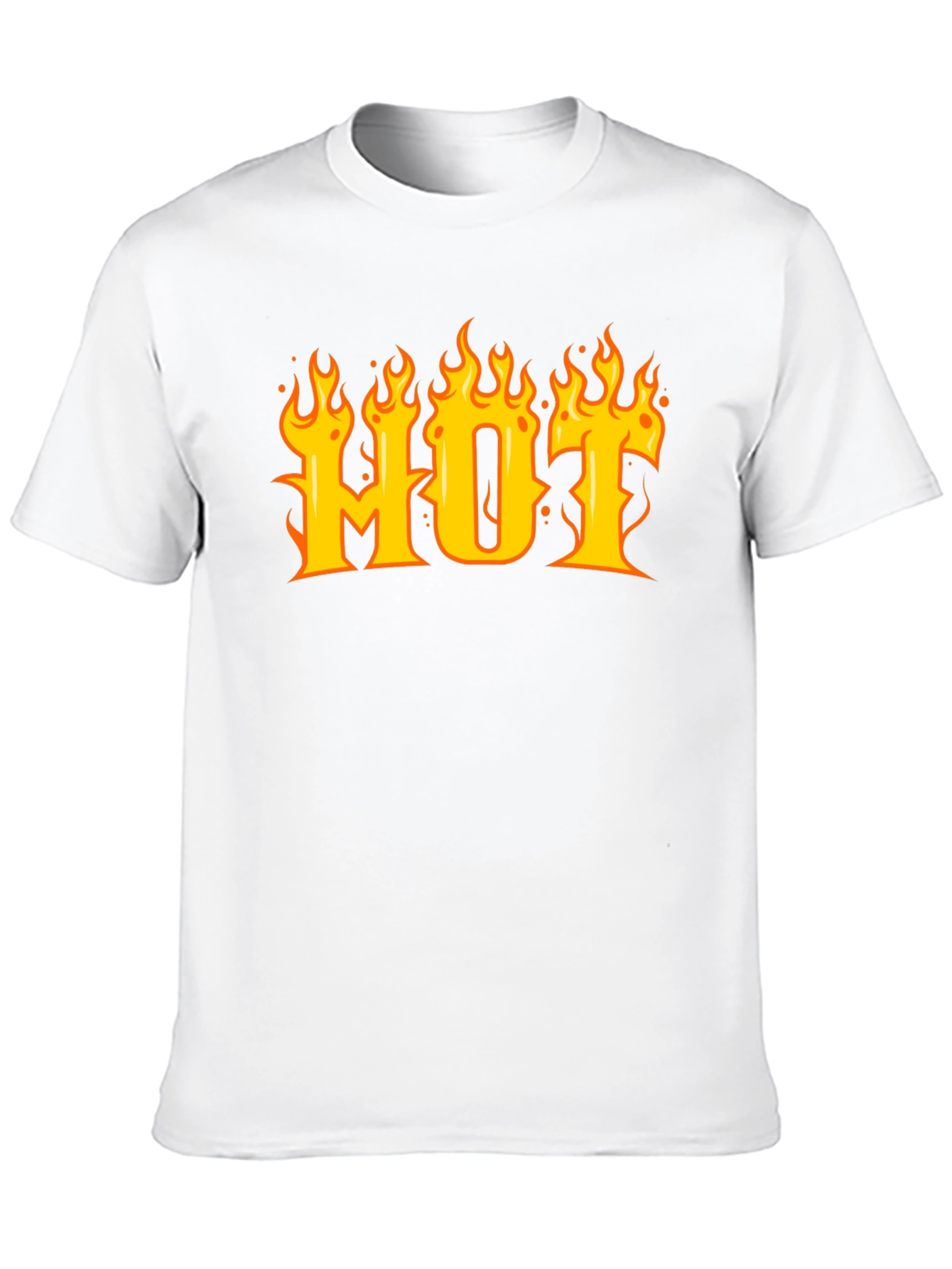 Black HOT Flame Graphic T-Shirt - Black Cotton Tee view 10