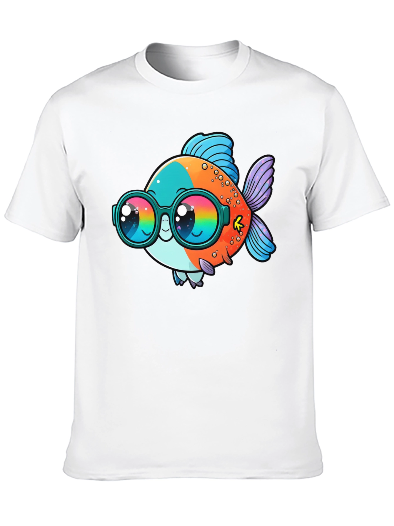 Black Cool Fish Graphic Tee - Black Cotton Comfort view 10