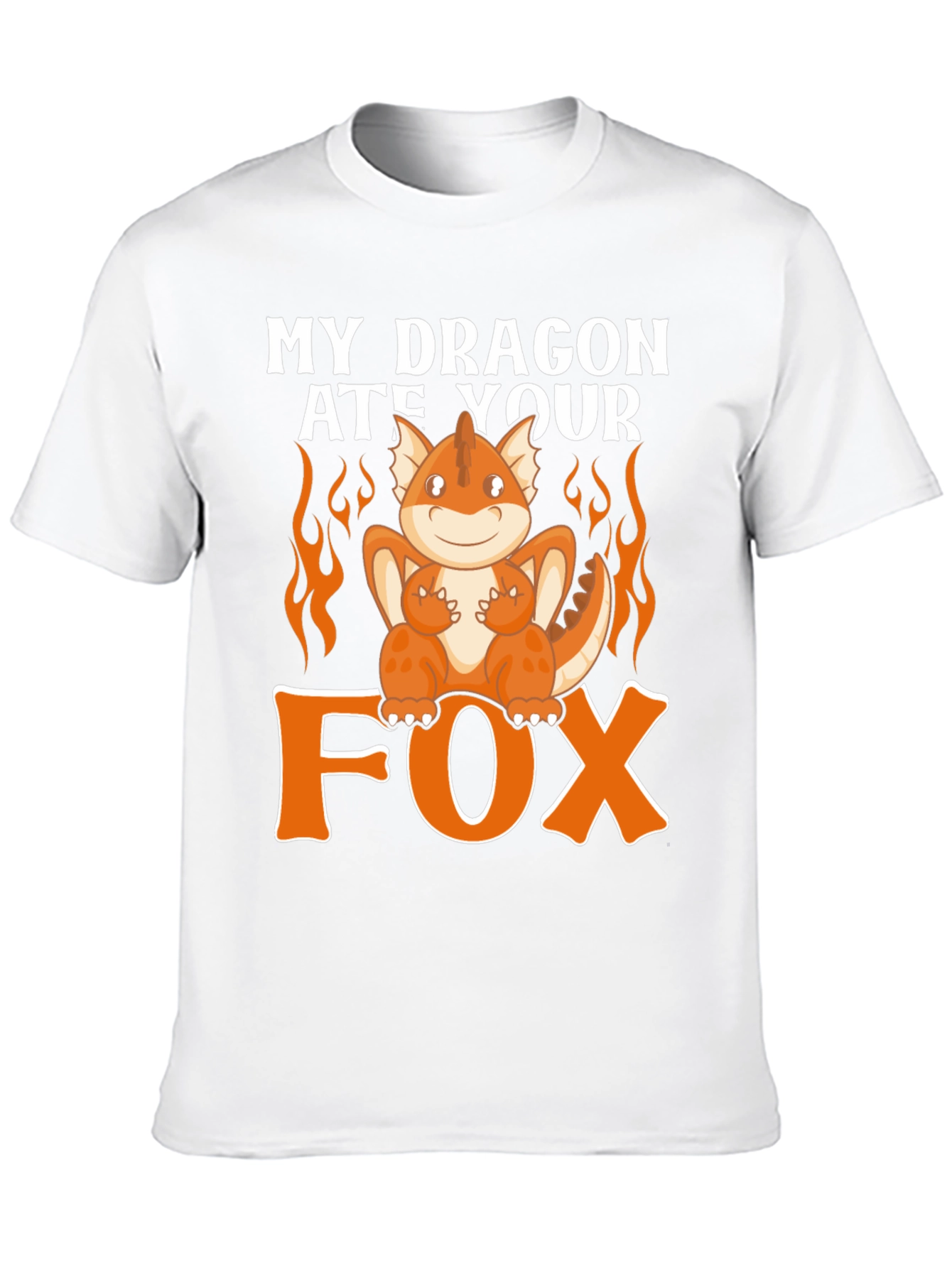 Black My Dragon Ate Your Fox Funny T-Shirt view 10
