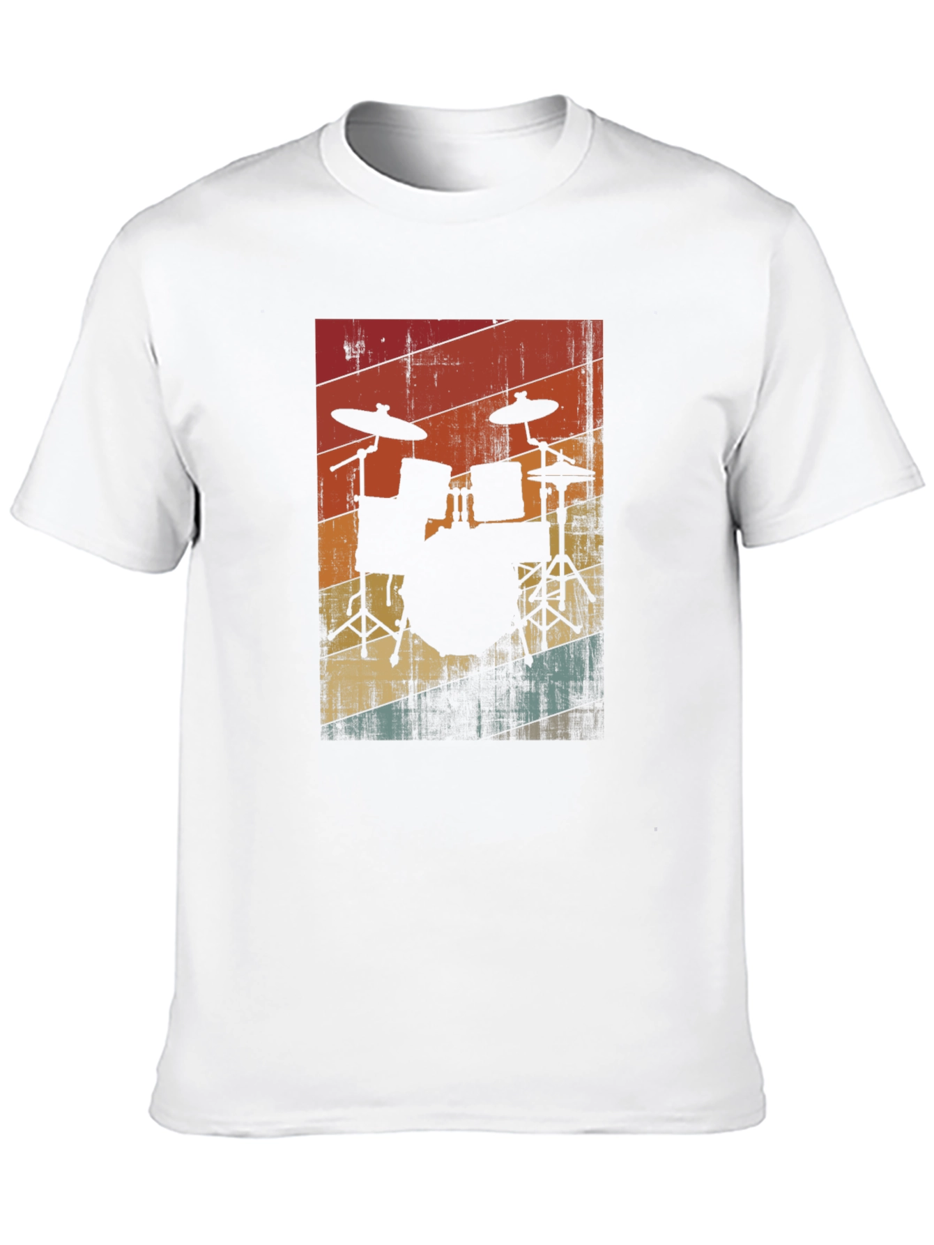 Black Retro Drum Set Graphic Tee - Black view 10