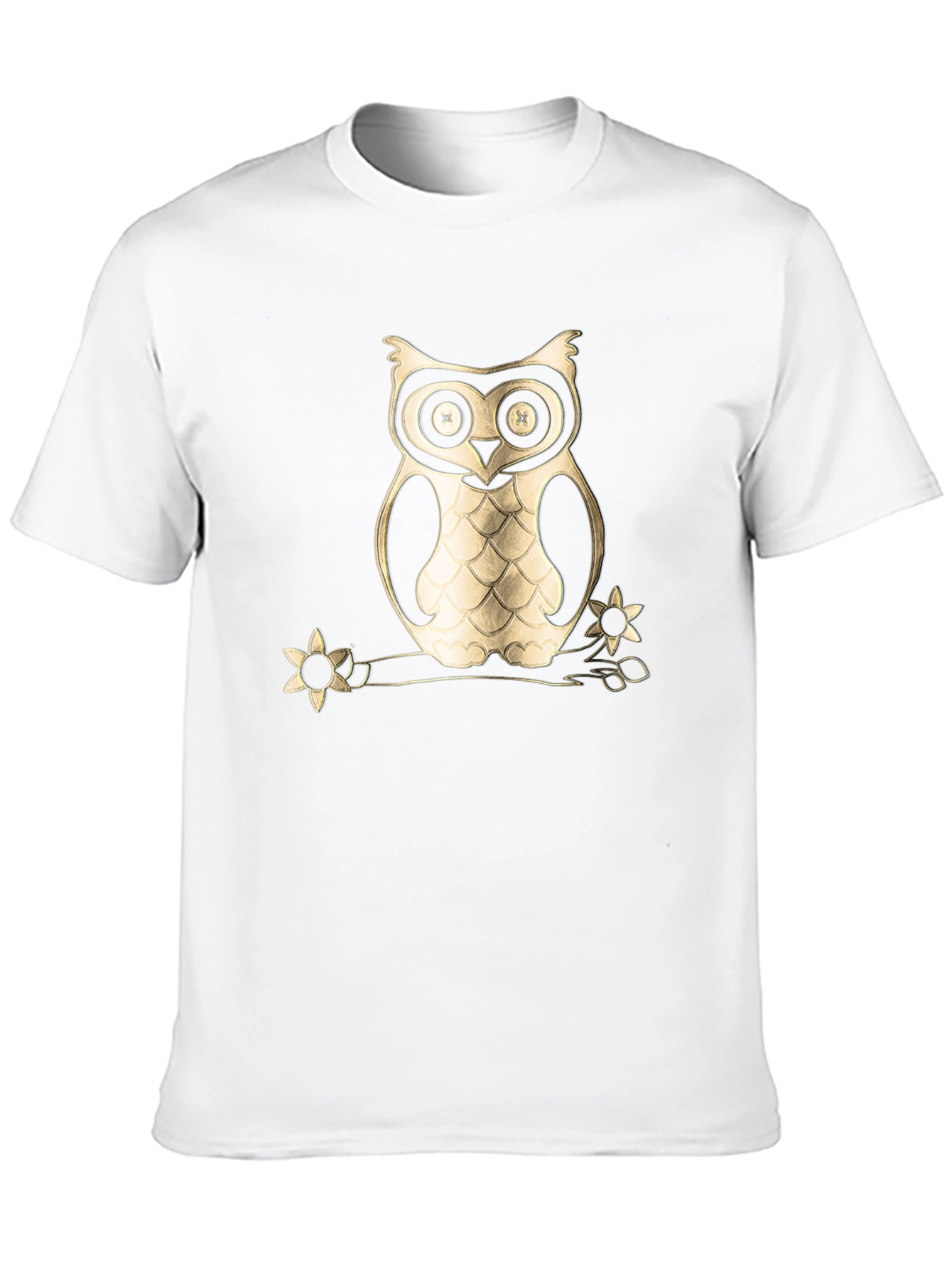 Black Owl on Branch Graphic Tee - Black Cotton Blend view 10