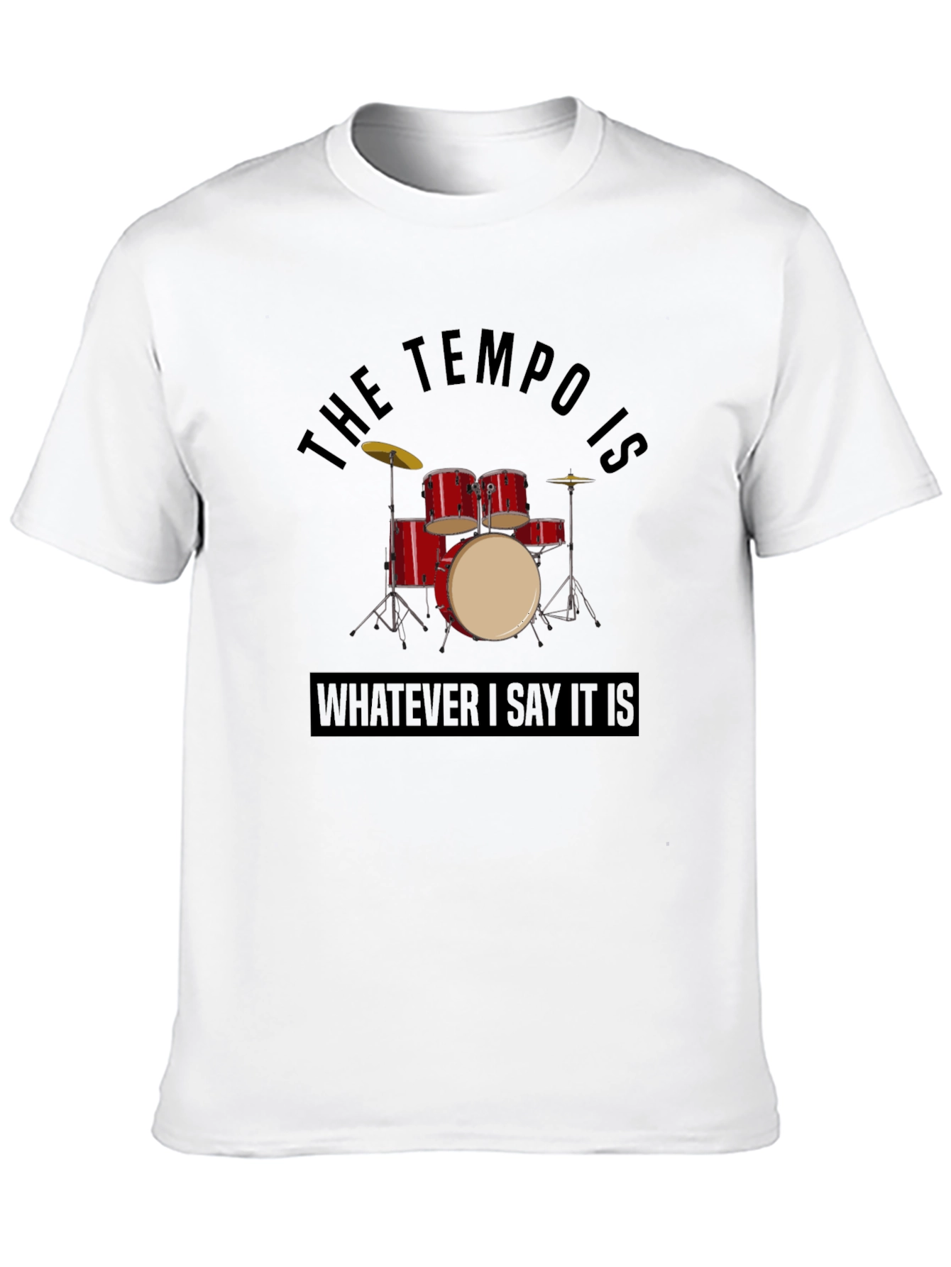 Black Tempo Drummer Graphic Tee - Black Cotton T-Shirt view 10