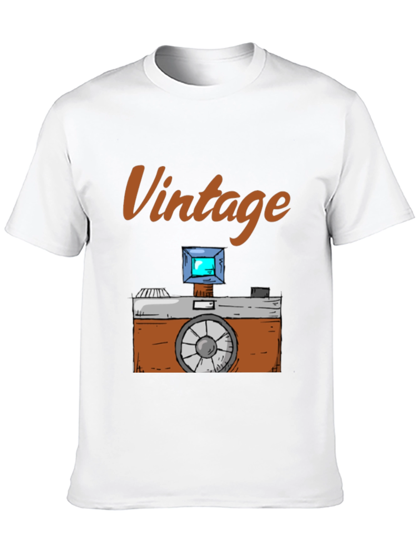 Black Vintage Camera Graphic Tee - Retro Style T-Shirt view 10