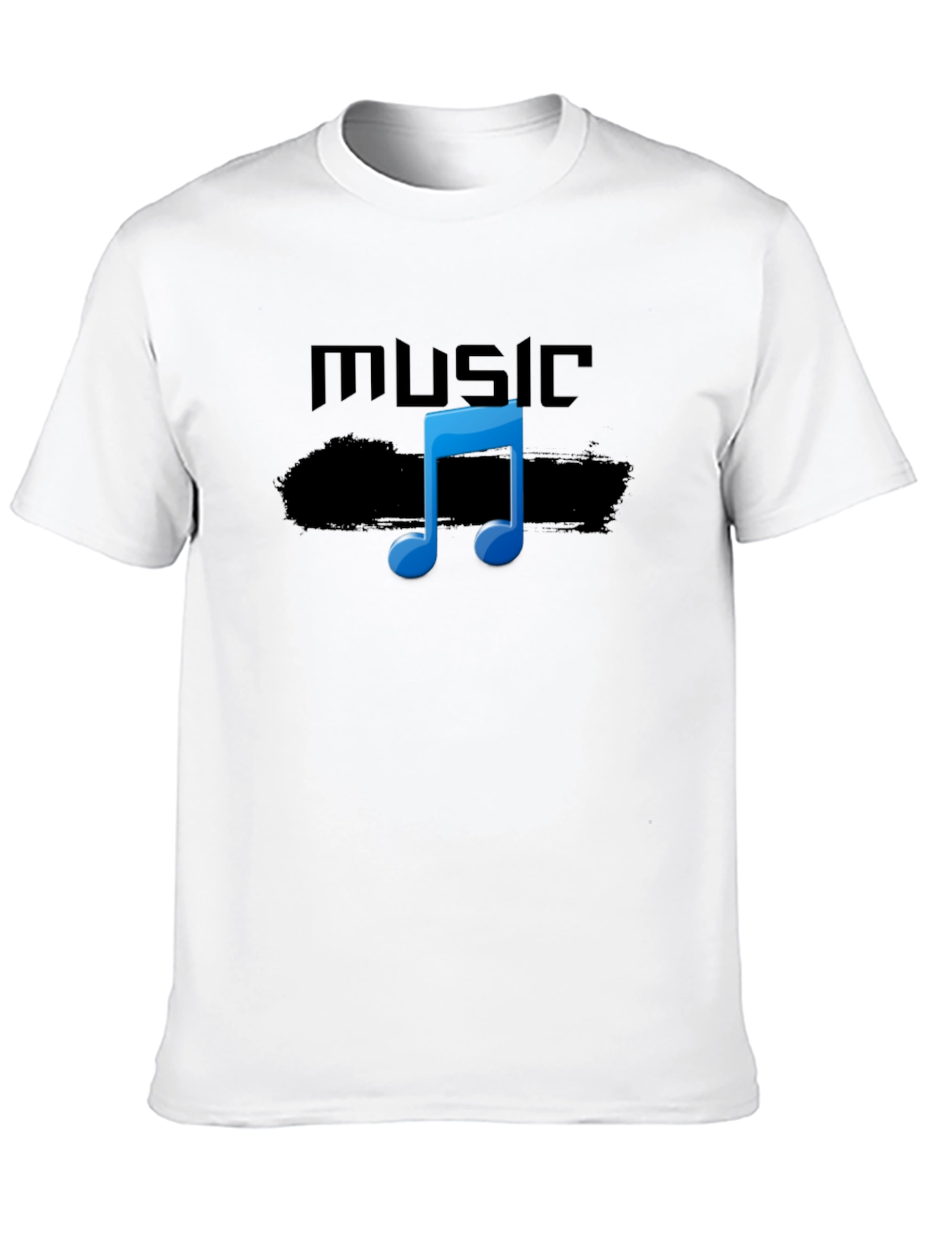 Black Music Note Graphic T-Shirt - Cool Black Tee view 10