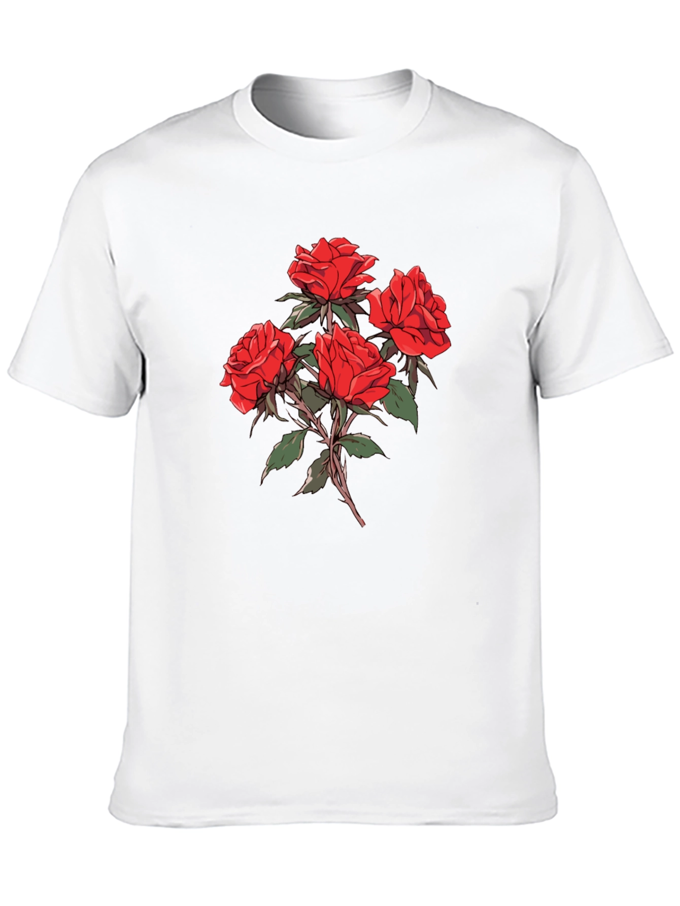 Black Men's Black Rose Graphic T-Shirt view 10