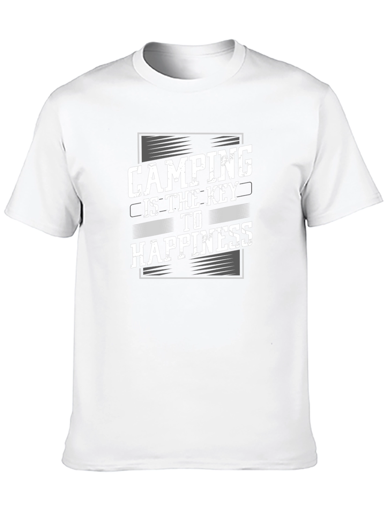 Black Camping is the Key to Happiness Graphic Tee - Black view 10