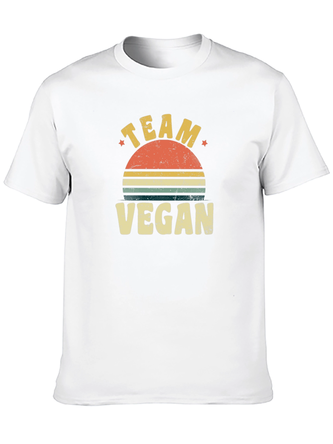 Black Team Vegan Retro Sunset T-Shirt view 10