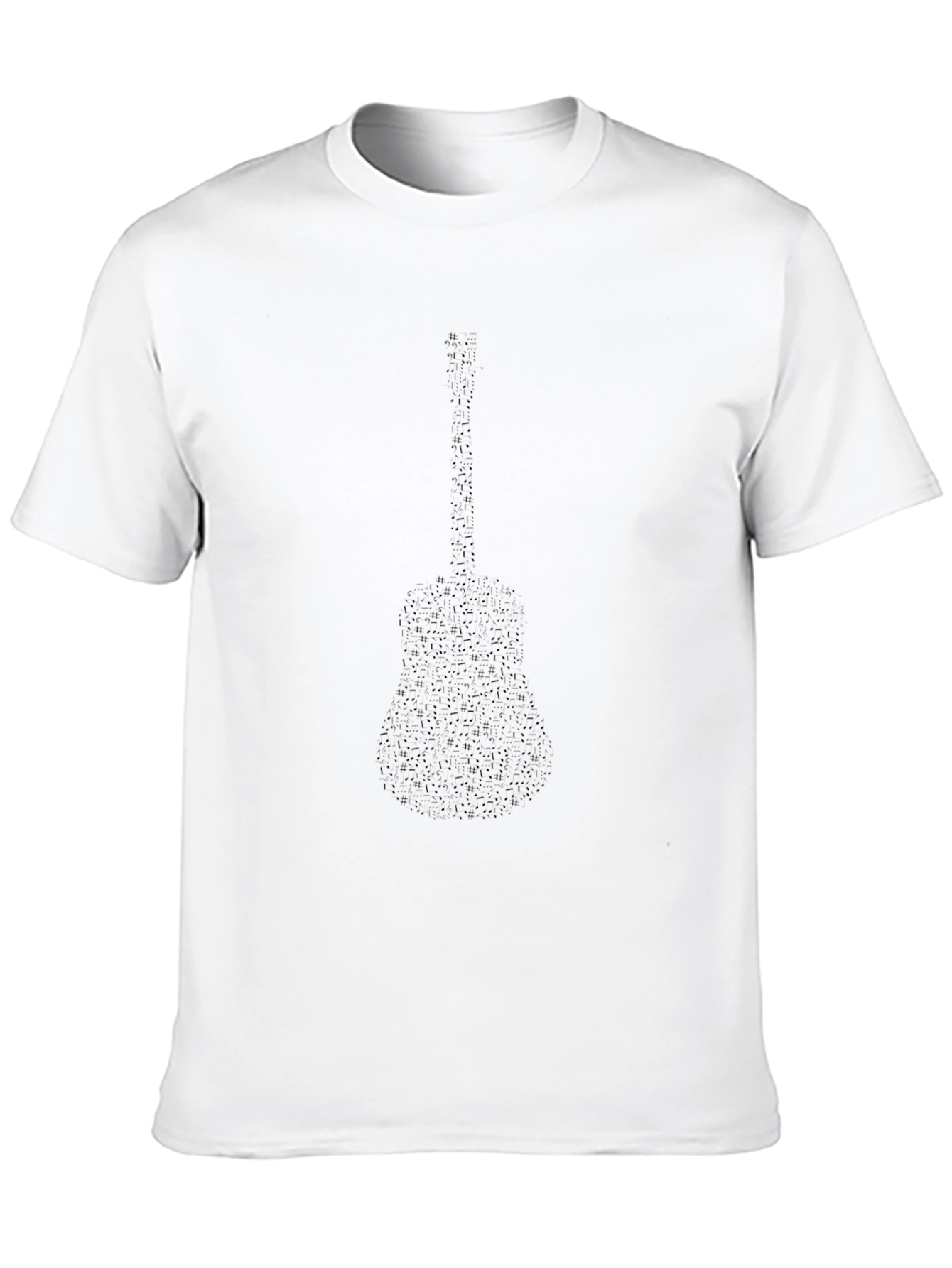 Black Guitar Silhouette Graphic Black T-Shirt view 10